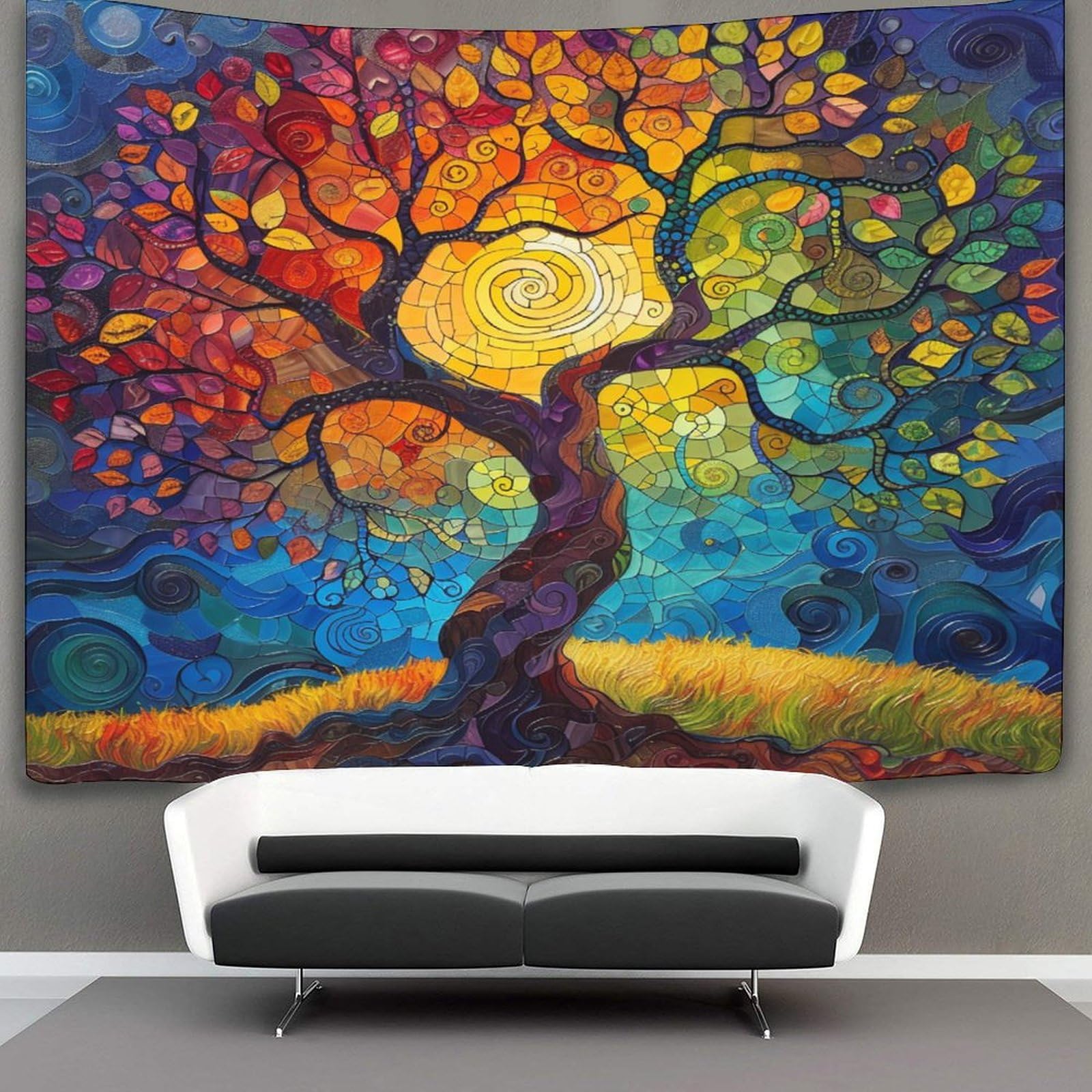 Kaiyun Style-5 Trees Tapestry Colorful Autumn Tapestries 3D Tapestry Home Decorations For Room 180Cmx230cm