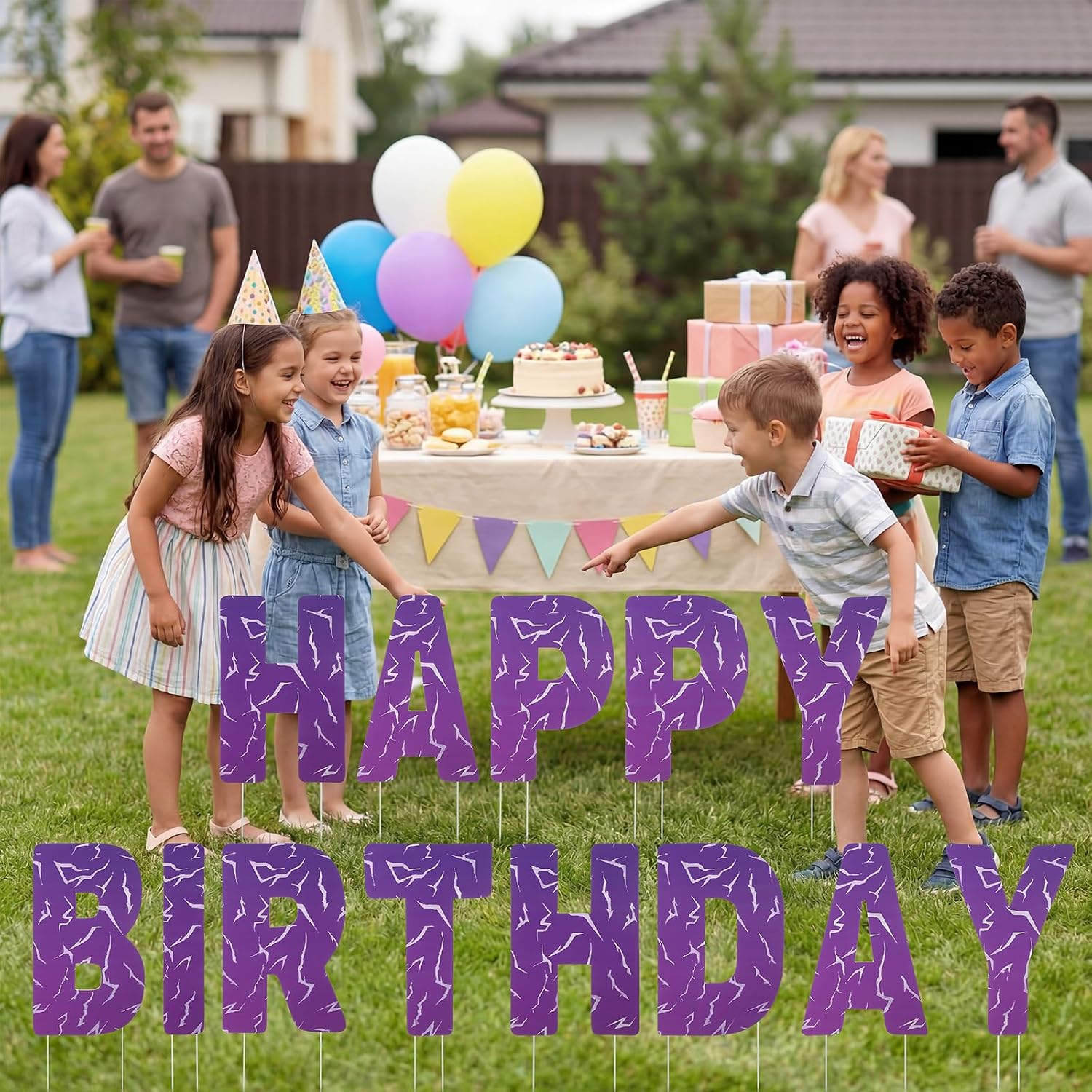 13 Pcs Kpop Movie Birthday Decorations Happy Birthday Yard Signs with Stakes, 15"x10" Kpop Garden Lawn Decor Weatherproof Outdoor Ground Insert Set for Party Patio Supplies