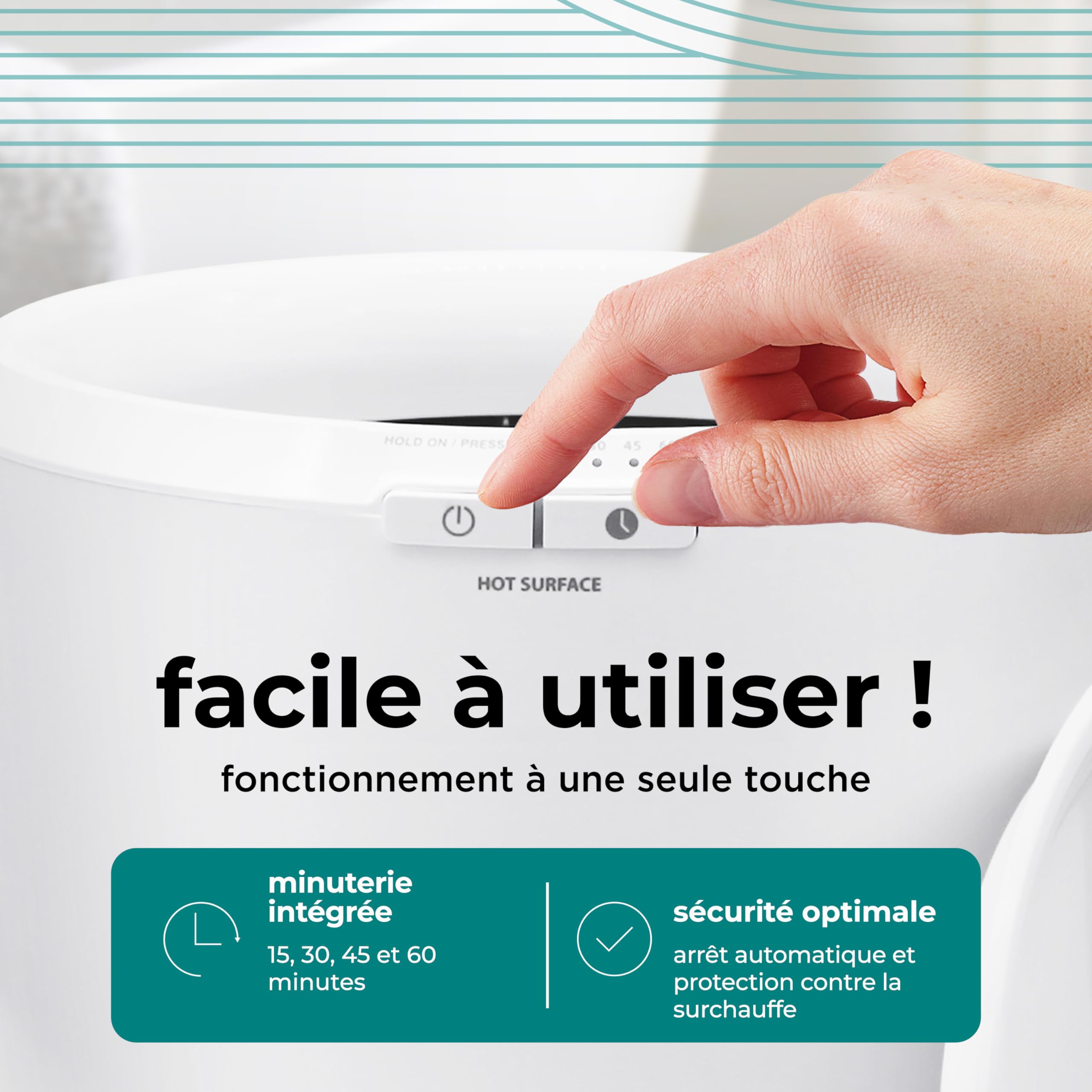 SereneLife Chauffe-Serviettes de Luxe pour Salle de Bain – Seau Chauffant avec Arrêt Automatique et Support pour Disque Parfumé – Chauffe 1 Grande Serviette – Design Compact ABS Naturel