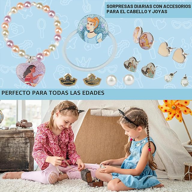 Foto 4 de 6 de Get Trend Disney Princess Calendario de Adviento 2026 Accesorios Pelo Niña y Joyería, Coleteros, Pinzas