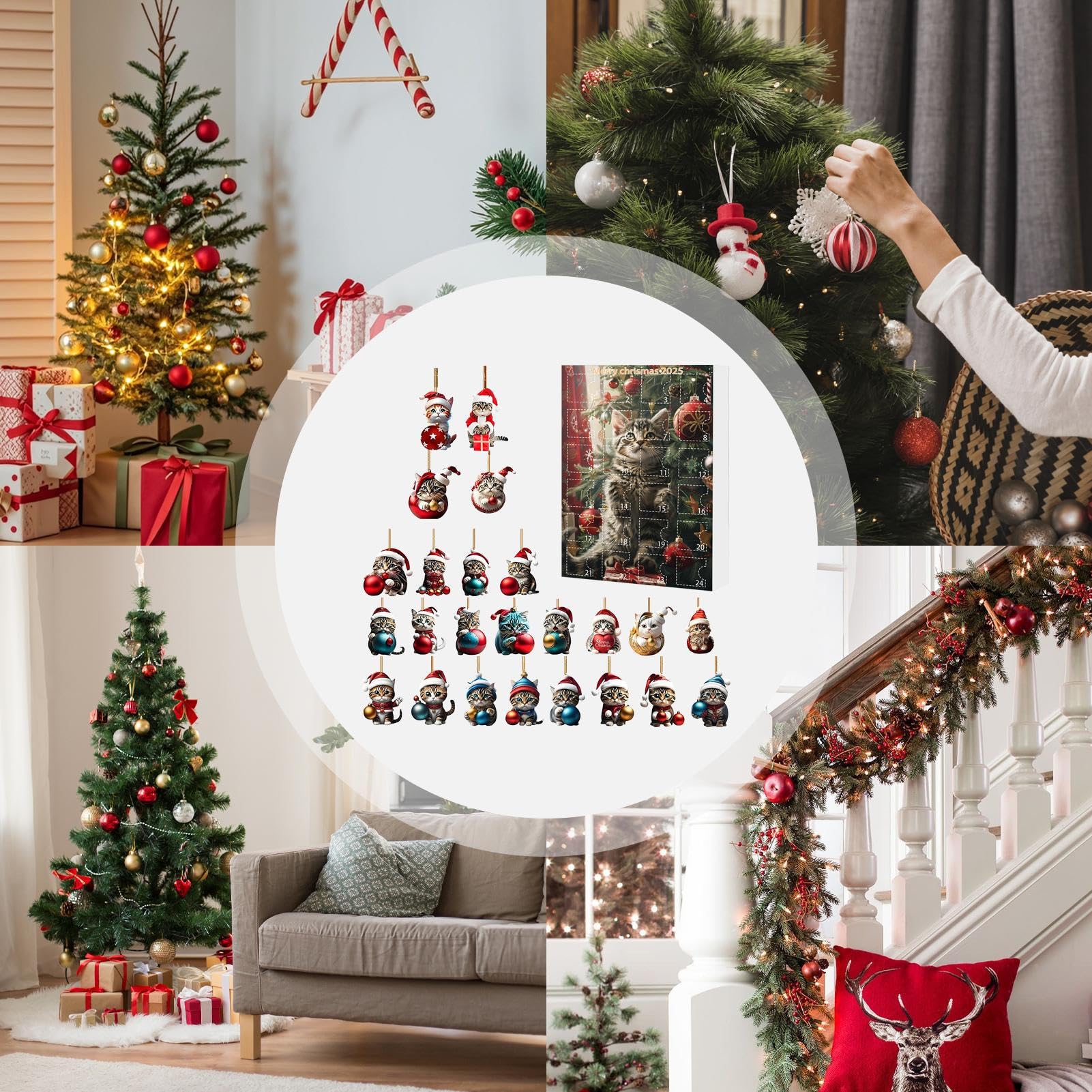 Mini Calendrier De L'Avent 2025 – 24 Mini Livres – Compte à Rebours – Cadeau Lecteur – Rouge