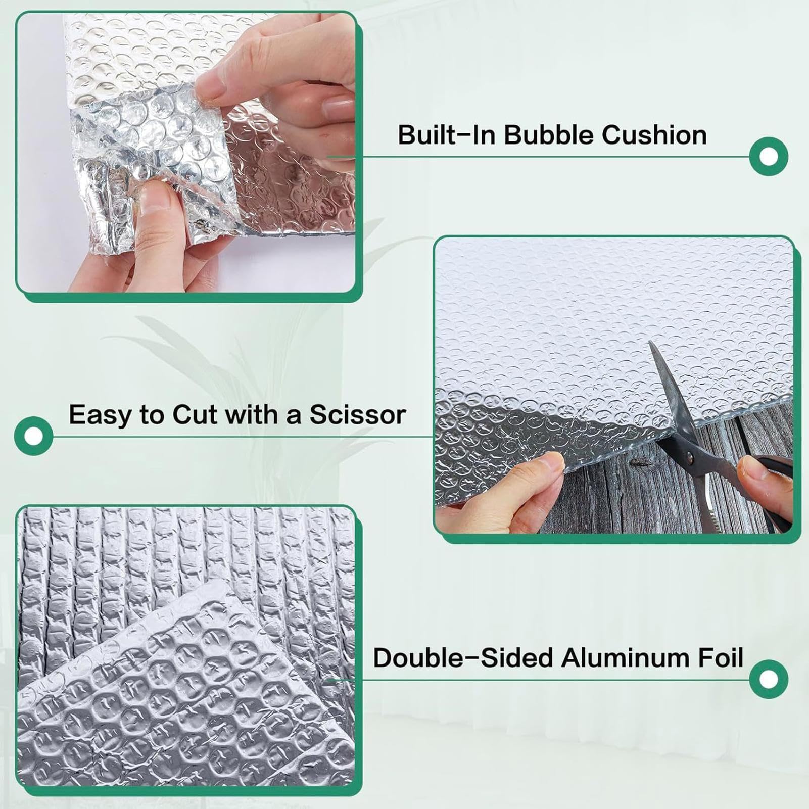 Aislamiento de película reflectante – Película aislante térmica de burbujas impermeable para el aislamiento – Película corrugada para el aislamiento en forma de rollo | Para autocaravanas