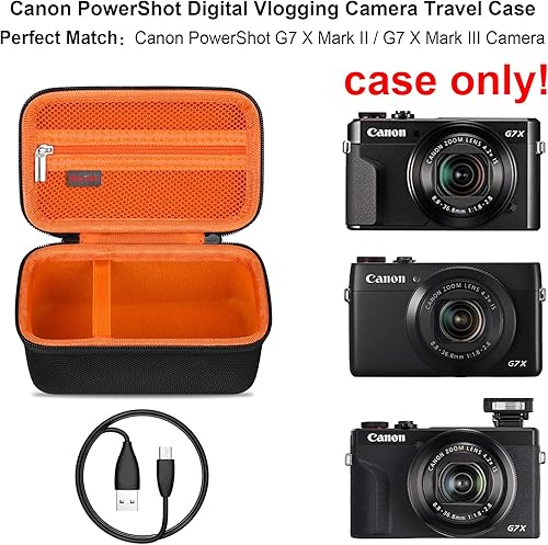 Miniatura 2 de Elonbo Funda de transporte para cámara digital Canon PowerShot G7 X Mark IIIG7 X Mark IIG7 X, Canon G7X Mark iiiii 4K Vlogging Cámara Bolsa de viaje