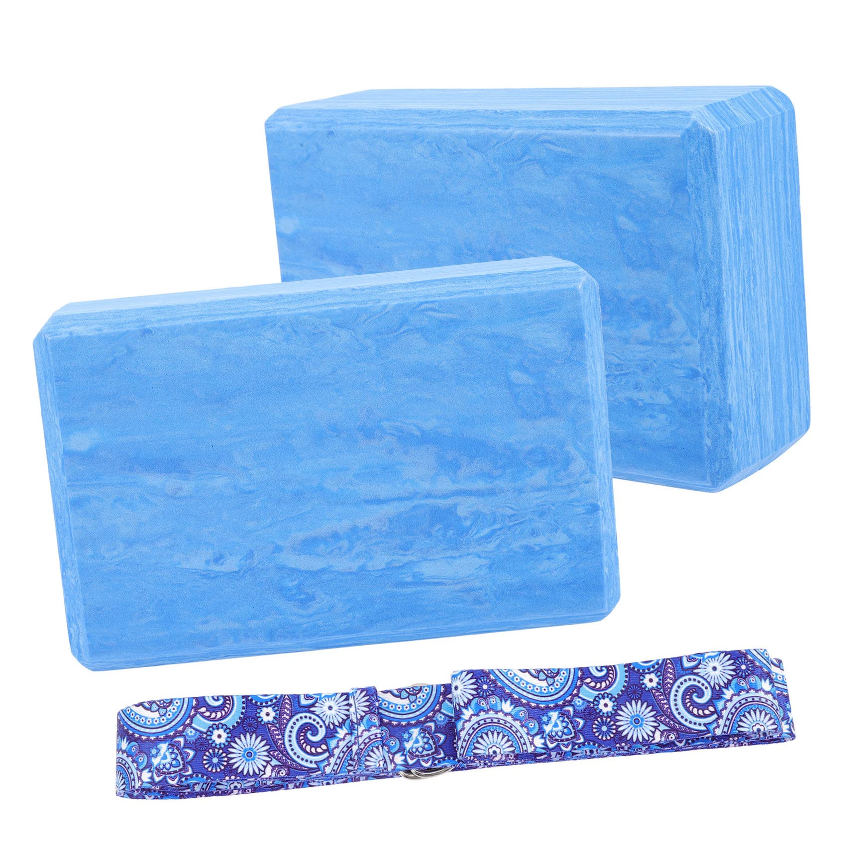 Blocco Yoga Eva ad Alta Densità per Allenamento, Set 1 | Superficie Piatta, Supporto per Rilassare Corpo, Accessorio da Esercizio in Blu