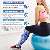 Vista 3 de LEVSOX Calcetines de compresión talla extra grande para mujeres y hombres, pantorrilla ancha, 15-20 mmHg, calcetines altos hasta la rodilla