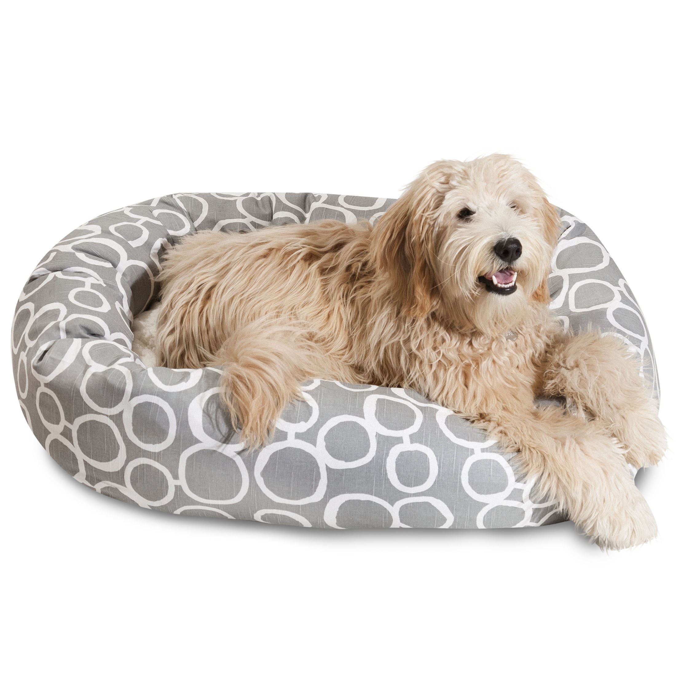 Majestic Pet24" Fusion Gray Sherpa Bagel Bed