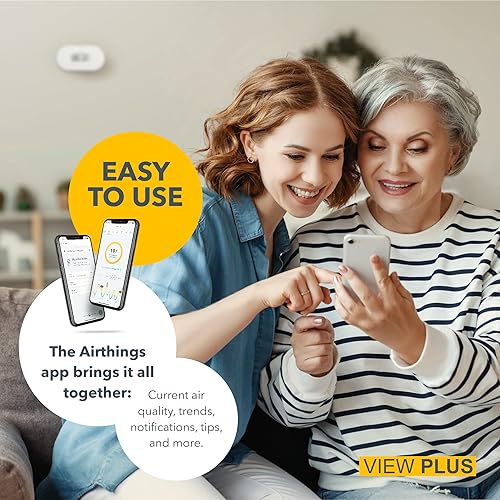 Vista 11 de Airthings 2960 View Plus - Monitor de calidad del aire y radón alimentado a batería (PM, CO2, COV, humedad, temperatura, presión)