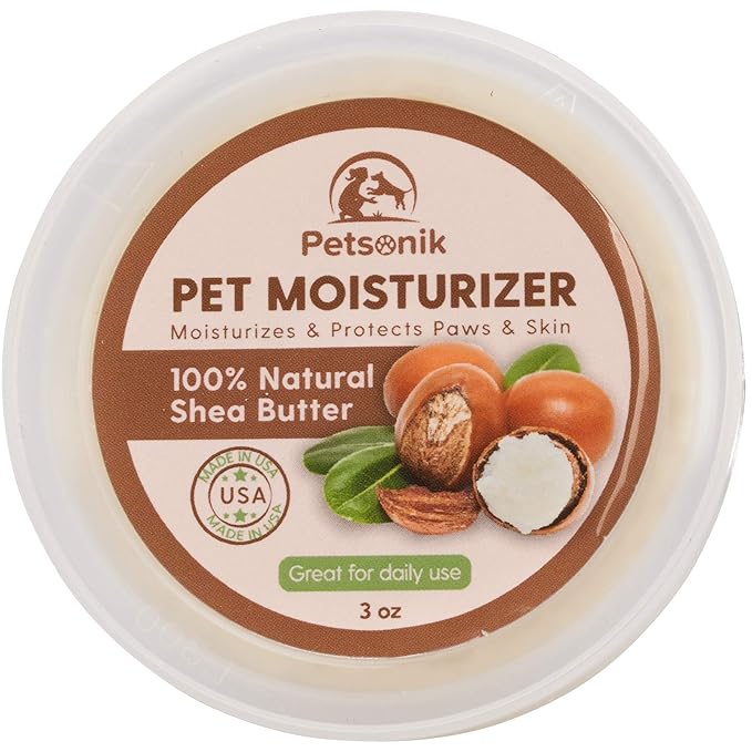 Amazon Com Daily Pet Moisturizer 100 Natural Shea Butter Made In The Usa Soothes Softens And Hydrates Skin Paws Elbows Of Dogs Cats And Other Pets Conditions Fur And