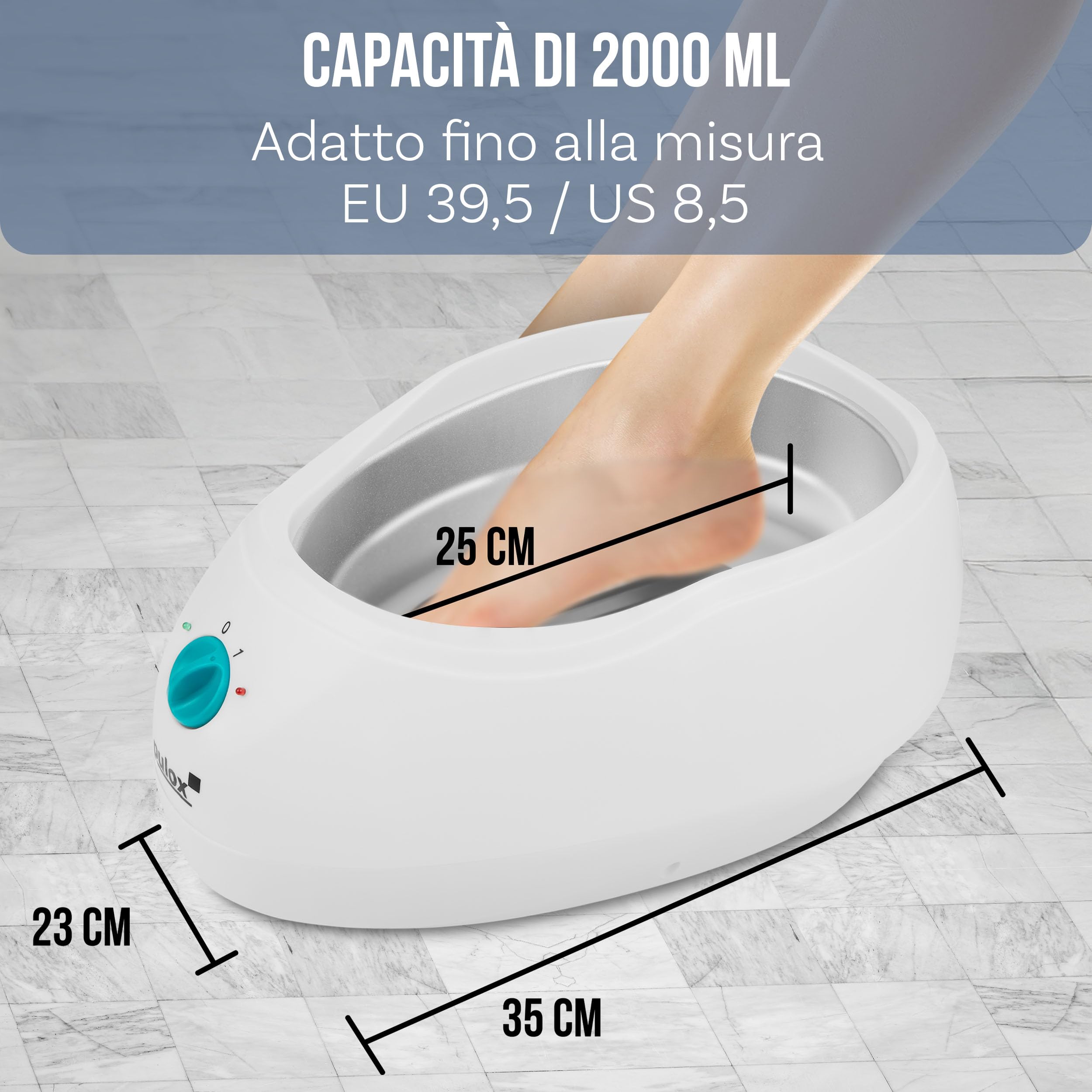 Pulox Bagno di paraffina - Bagno di cera per sciogliere la cera di paraffina + 4x cera di paraffina