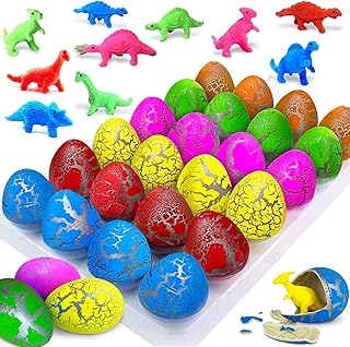 24 Pcs Large Hatching Dinosaur Eggs Birthday Party Favors, Valentines Day Gifts for Kids Toddlers Grow in Water Dinos Egg Science Kits, Goodie Bag Stuffers, Classroom Prizes, Easter Basket Stuffers