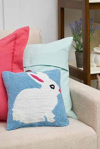 Miniatura 3 de C&F Home Cojín de 12 x 12 pulgadas con temática de primavera de Pascua con diseño de conejito pequeño y pequeño con gancho para decoración del