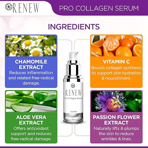 Miniatura 7 de Renew Pro Collagen Serum de Renew Skincare Day/Night Collagen Serum para mejorar la tez, hidratar profundamente, disminuir las líneas finas y las