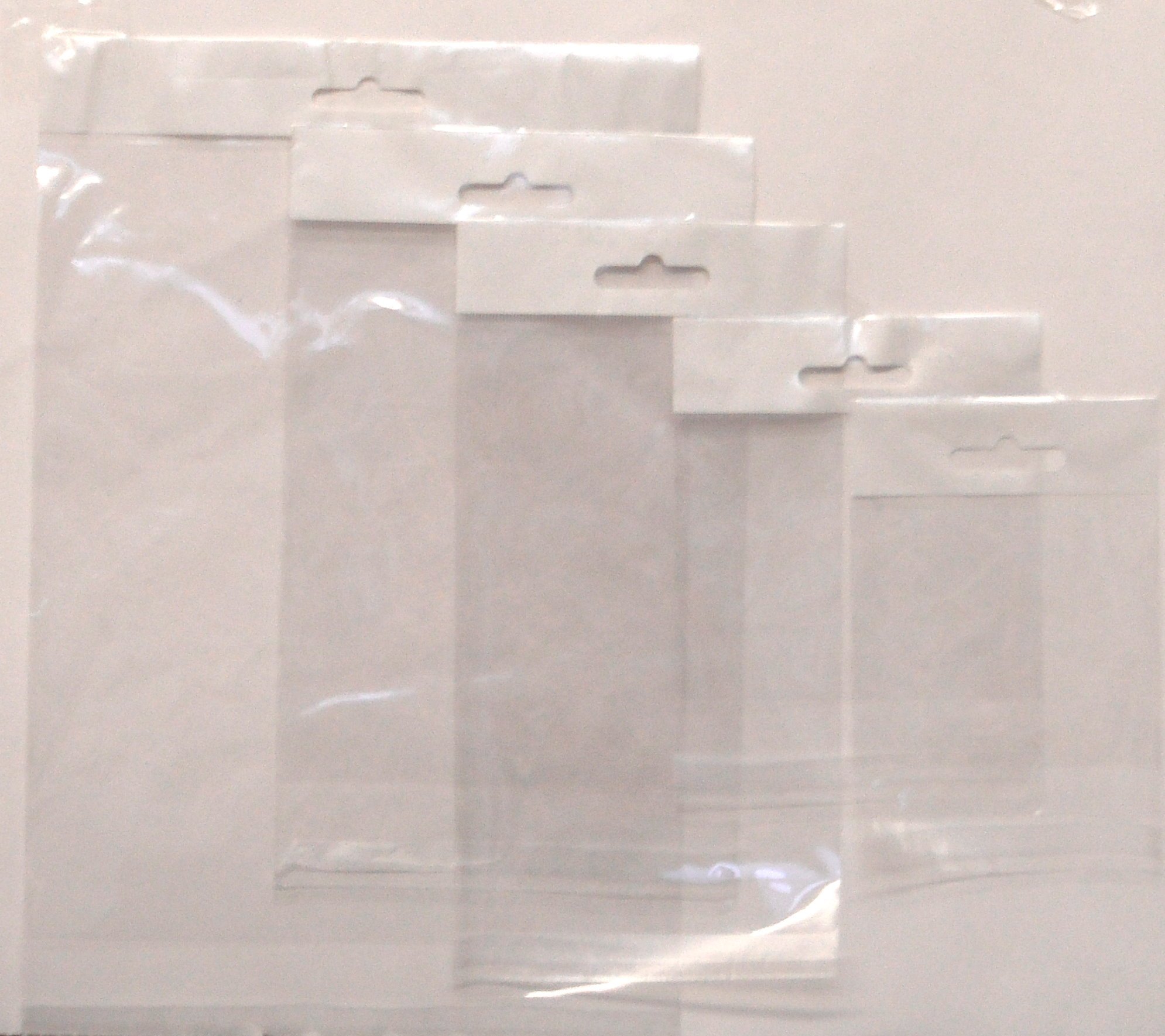 HONGBE 100 x Clear Bags with Hanging Headers 120mm x 140mm Self Seal