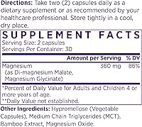 Vista 2 de NAOMI Mighty Mg - Complejo de glicinato de magnesio y malato de 360 mg, fórmula de alta absorción, magnesio elemental que apoya la salud