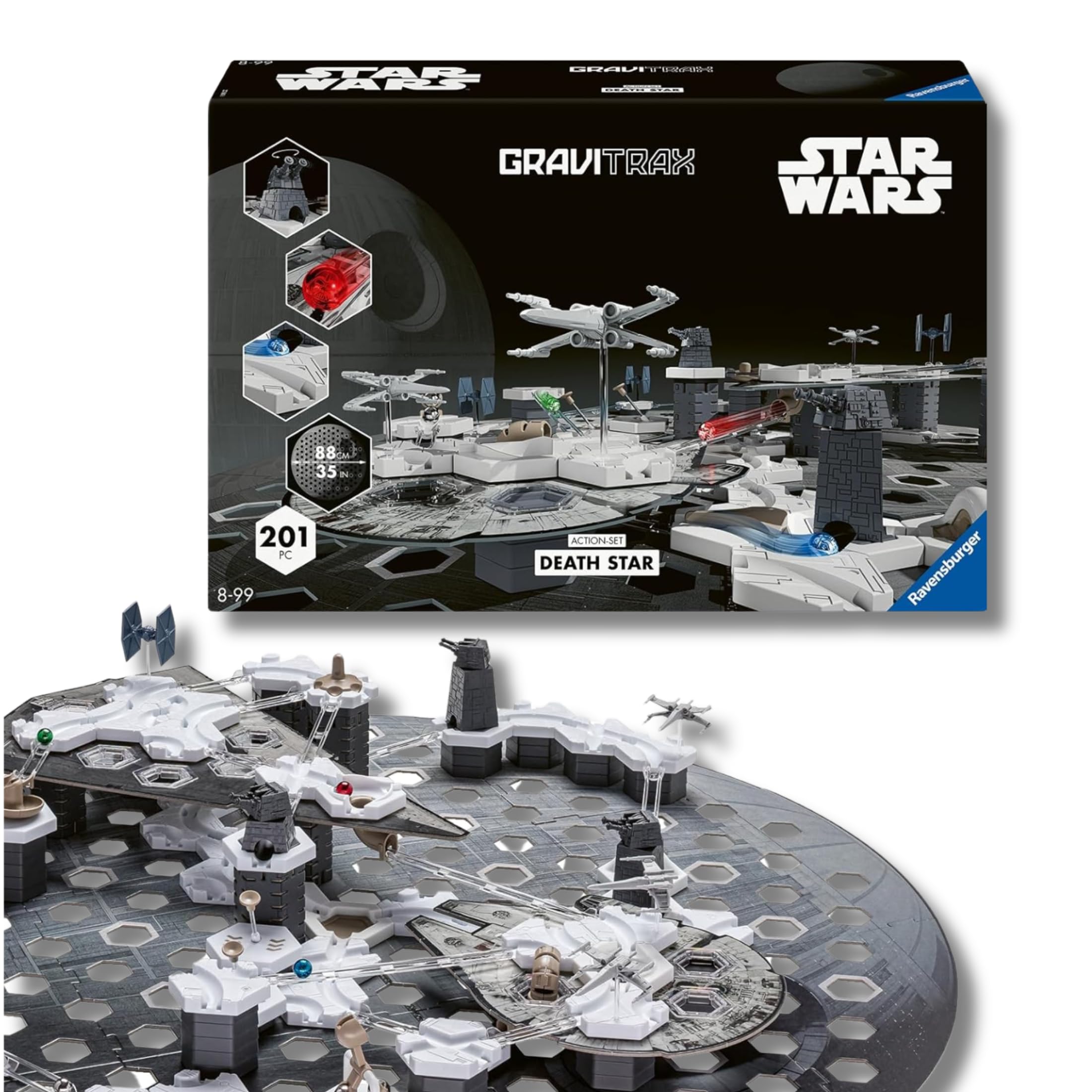 Ravensburger - Gravitrax Star Wars Deathstar | Circuito Canicas con 201 Piezas | Rompecabezas Niños con Canicas | Juegos para Niños De 8 Años