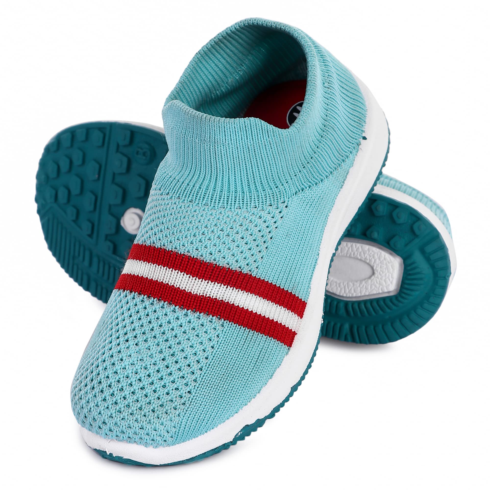 MYAU stretchable Lines Print Sock Shoes Boys & Girls (Sea Green / Red, numeric_7) (B0BGSGJCXS) Amazon Price History, Amazon Price Tracker