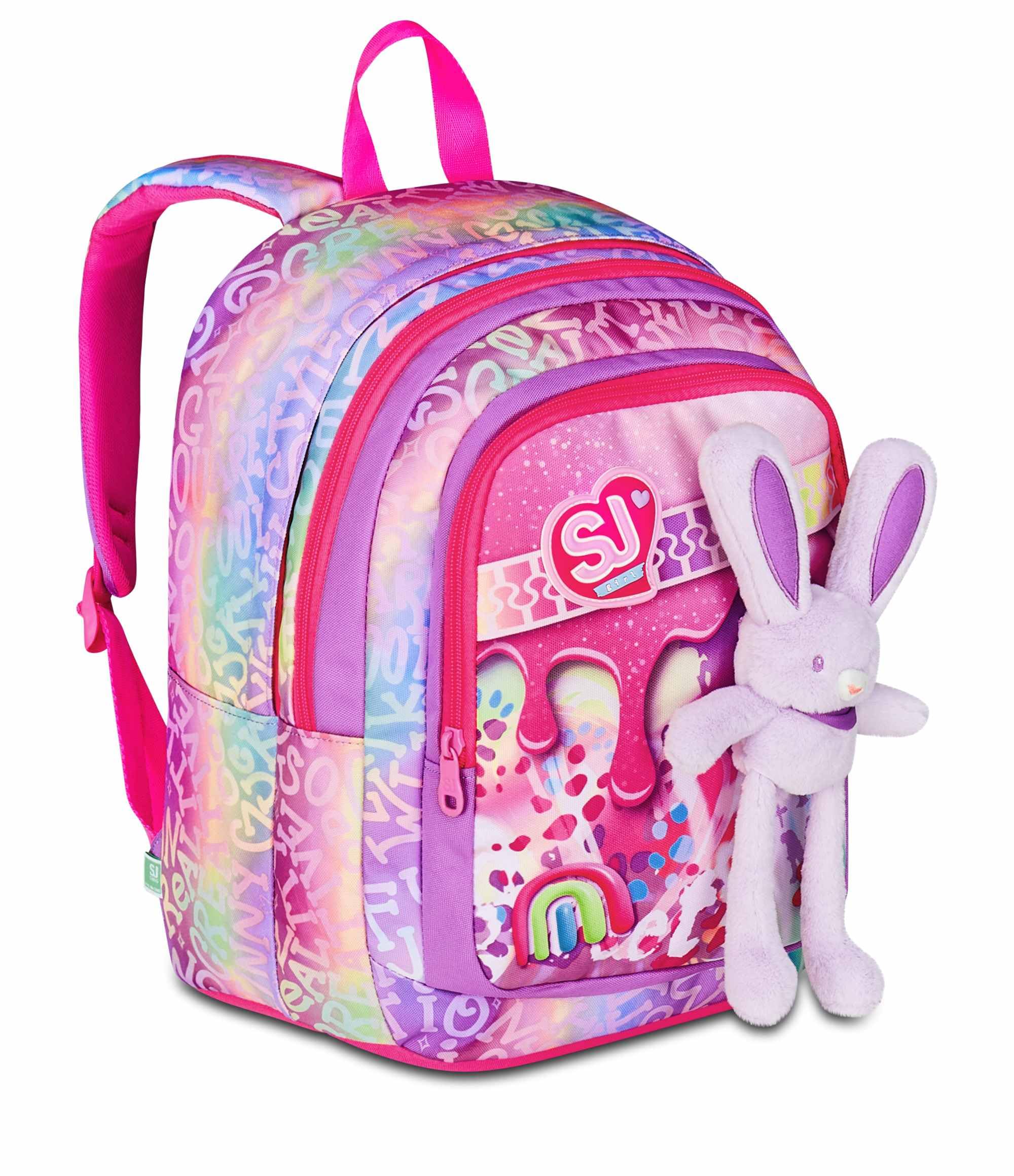 SJ Gang Style Jam Gang Scuola Double Compartimento Zaino per Ragazze, Viola, Sacco per Bottiglie Incluso, 29 L, Zaino pe