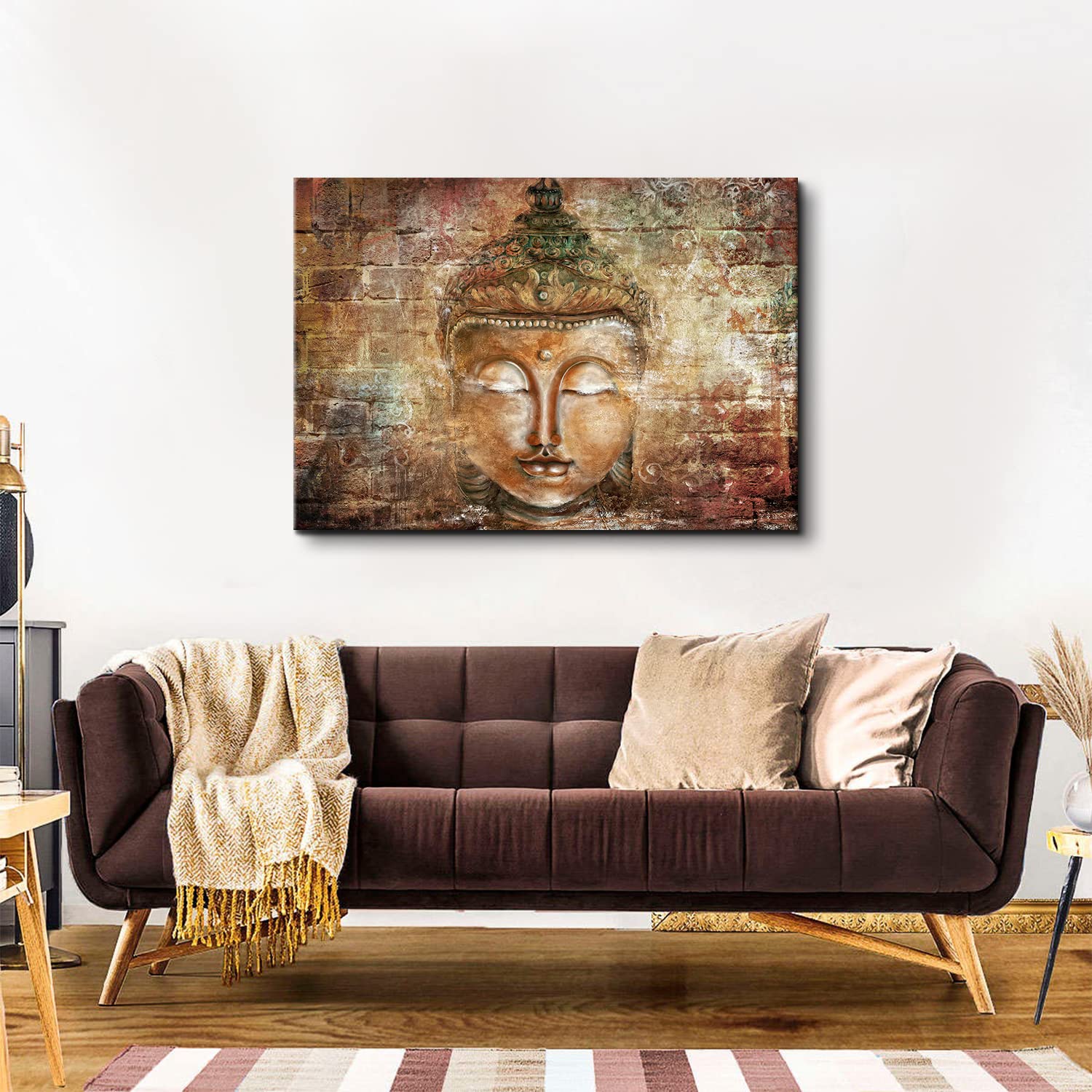 AIYISU Gold Buddha Canvas Wall Art Abstract Buddha Painting for Living ...