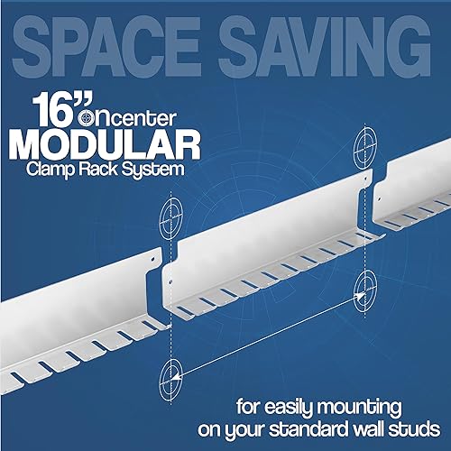 Miniatura 4 de Fulton Woodworking Tools Abrazadera modular F-Clamp  Fácil y rápido de alinear  Pre-perforado 16 pulgadas en el centro  Paquete de 3