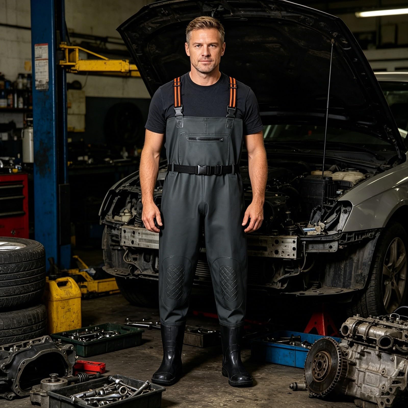 Wathose mit Stiefeln für Herren, wasserdicht, atmungsaktiv, Angel-Wathose, leichter Wat-Overall, für Männer und Frauen, Jagd, Fisch, Overall für Arbeit, Karpfen, Fliegenfischen, Gartenarbeit
