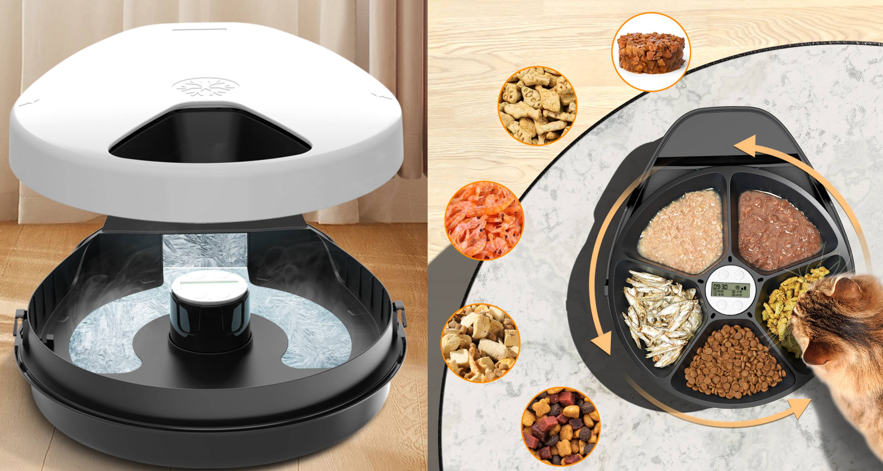F10 Automatic Cat Feeder Wet Food, Semiconductor Cooling 5 Meal Timed Meat Dispenser, 24-Hour Freshness 3 Cooling Modes, Dry and Wet Food Automatic Feeder for Cats and Dogs - image 8