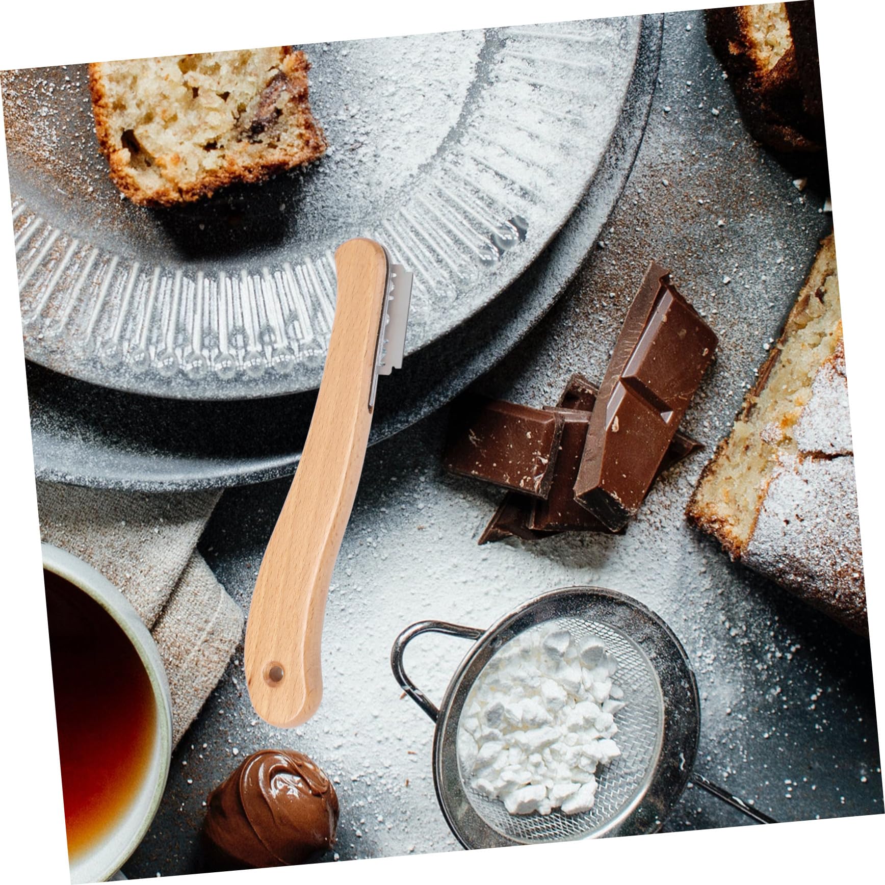 Healifty Couteau à Pain Courbé 304 Acier Inoxydable Avec Manche En Bois, Lame Remplaçable 5 Pièces, Trancheuse Pâtisserie Pour Découpe Précise, Outil La Cuisine Professionnel Pour Pain Et Gâteau