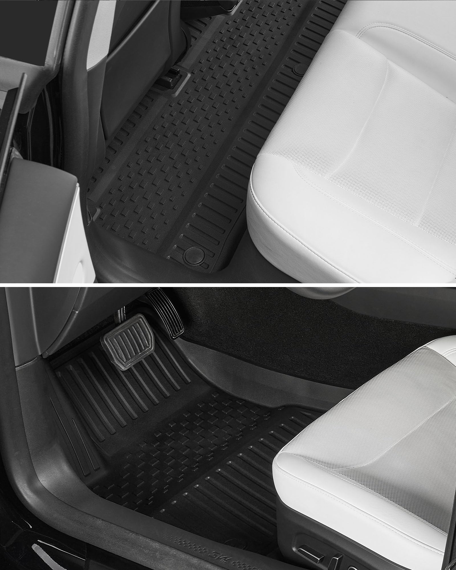 3W Alfombrillas 4 PCS para Tesla Model 3 Highland 2024-2025, Incluyendo Alfombrilla de Maletero en Material Thorex™ Premium, Aptas para Todas Las Estaciones, Antideslizantes e Impermeables