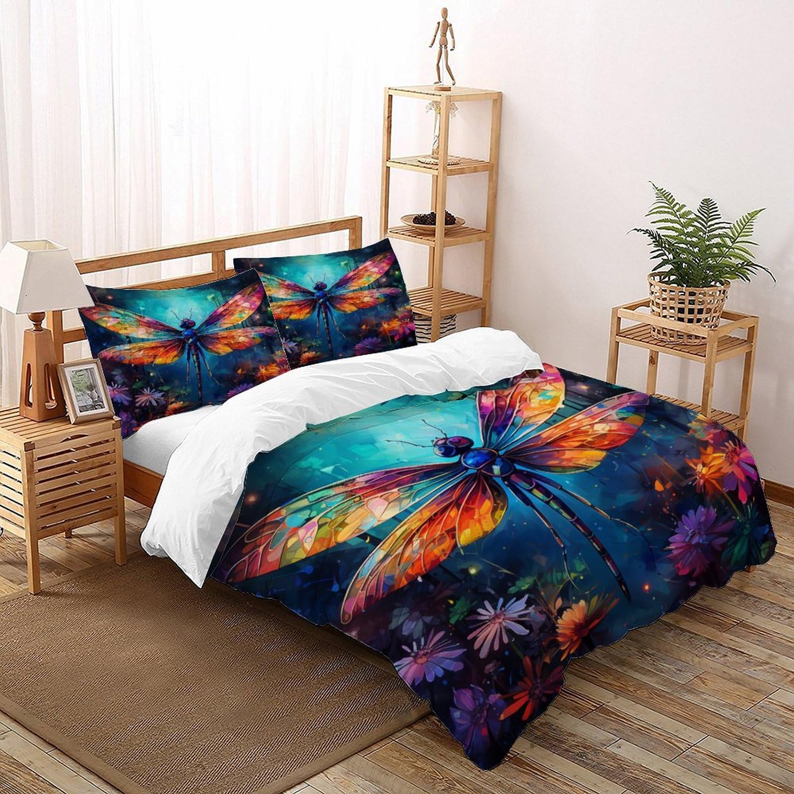 Housses de couettes dragon-mouche 3 pièces microfibres super king pour chambre adulte chic