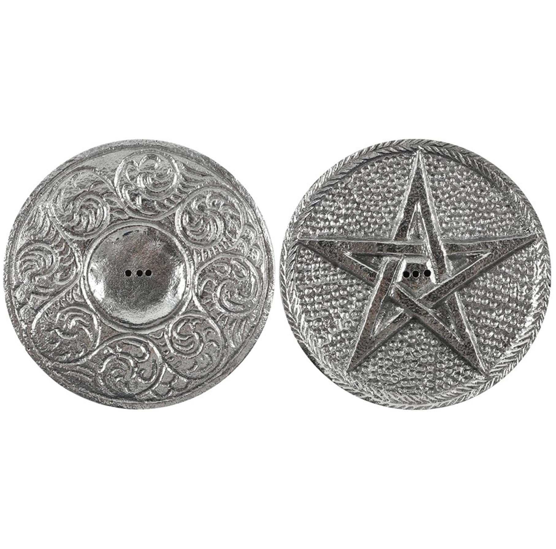 Gothic Homeware Silver Pentagram Incense Holder