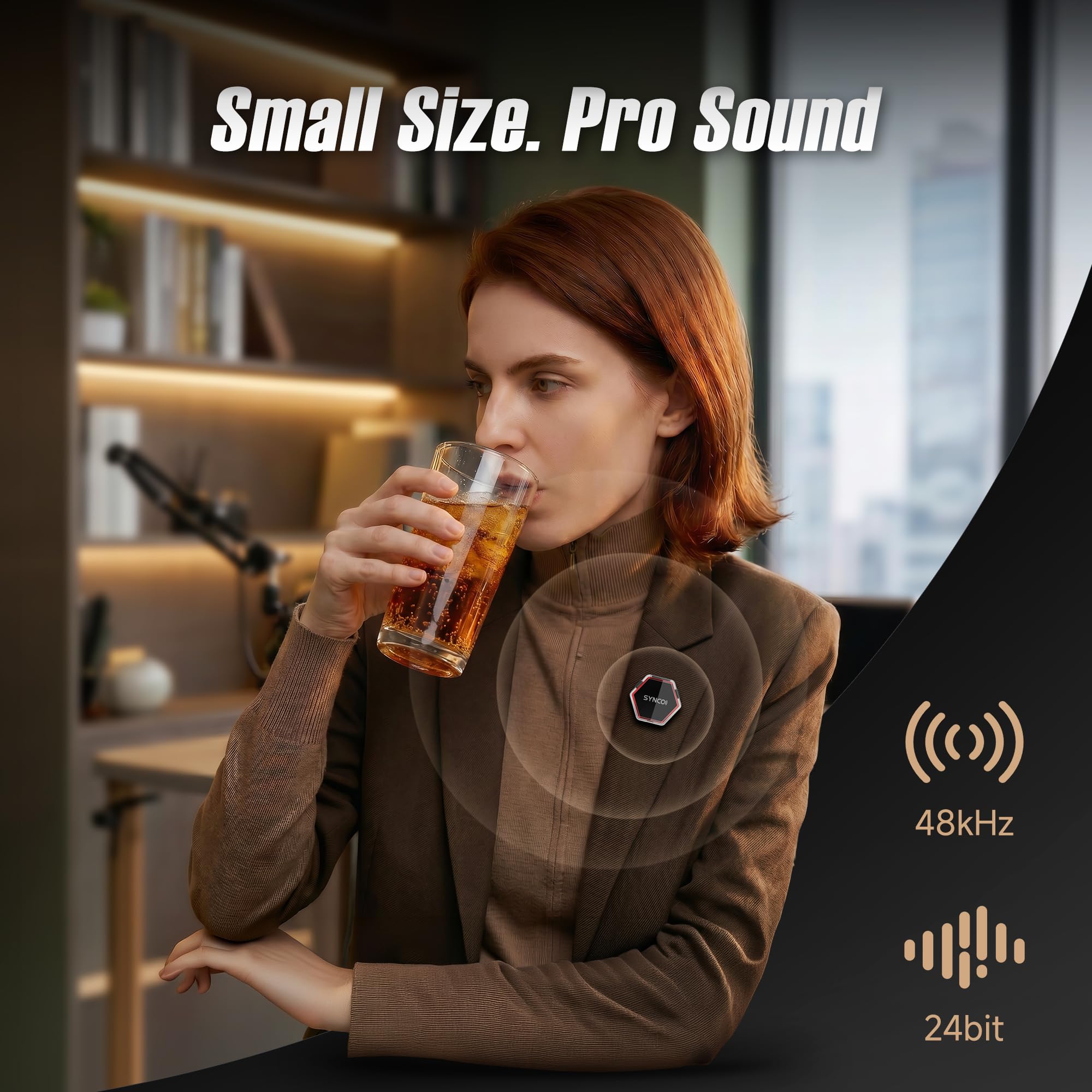 SYNCO G4 Microfono Lavalier Wireless per iPhone7-17/Android/Fotocamera, 2,4 GHz Doppio Canale, Batteria da 20 ore con custodia di ricarica,300 m, Riduzione del rumore per YouTube TikTok Vlog/Streaming