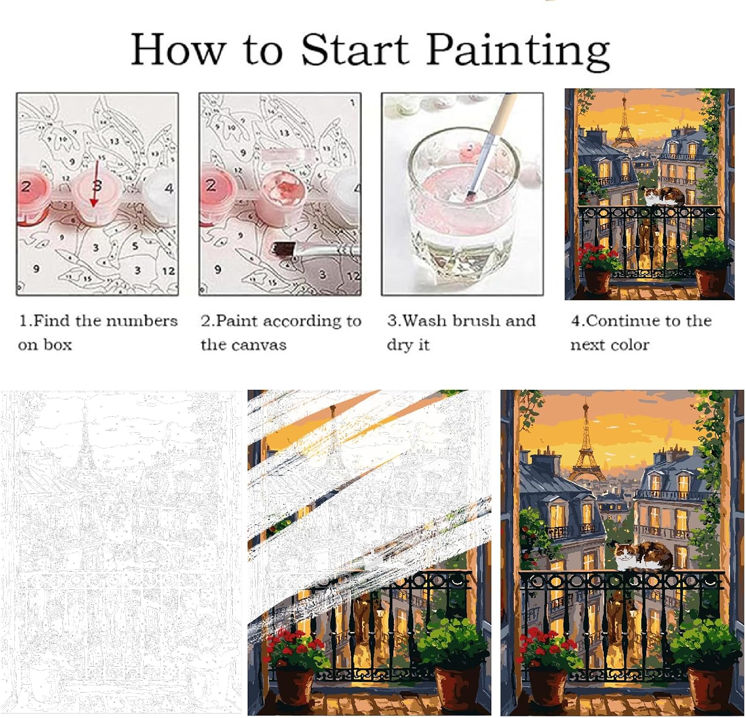 ZRIZQ Paint by Numbers Kit for Adults Beginner,City Scape,16x20 image 4