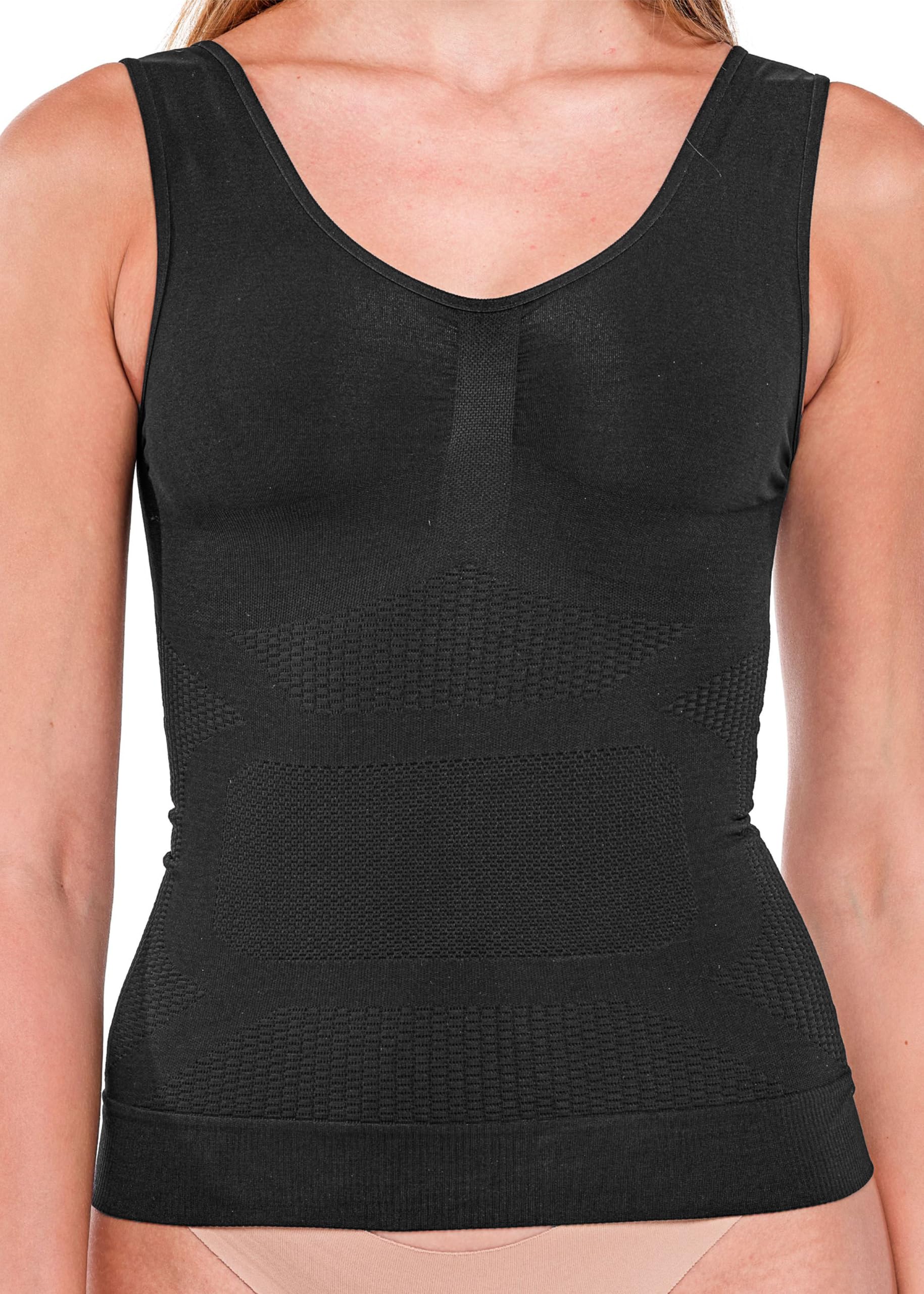 SLIMCELL Gambetti Canottiera Contenitiva Donna Anticellulite - Intimo Modellante Donna Pancia Piatta, Intimo Contenitivo in Microfibra Effetto Massaggiante Shapewear - Made in Italy
