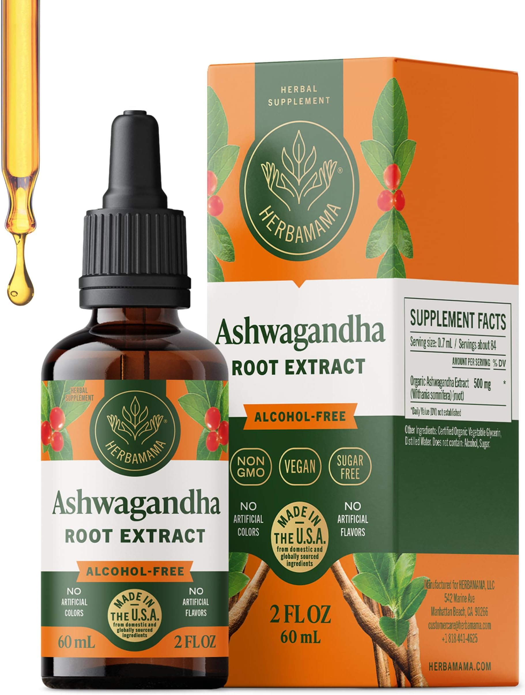 Ashwagandha Drops - Ashwagandha Liquid for Women for Calm & Relaxation, Stress Relief & Cortisol Support - Non-GMO, Alcohol & Sugar-Free Calming Supplements for Adults - 28-Day Supply