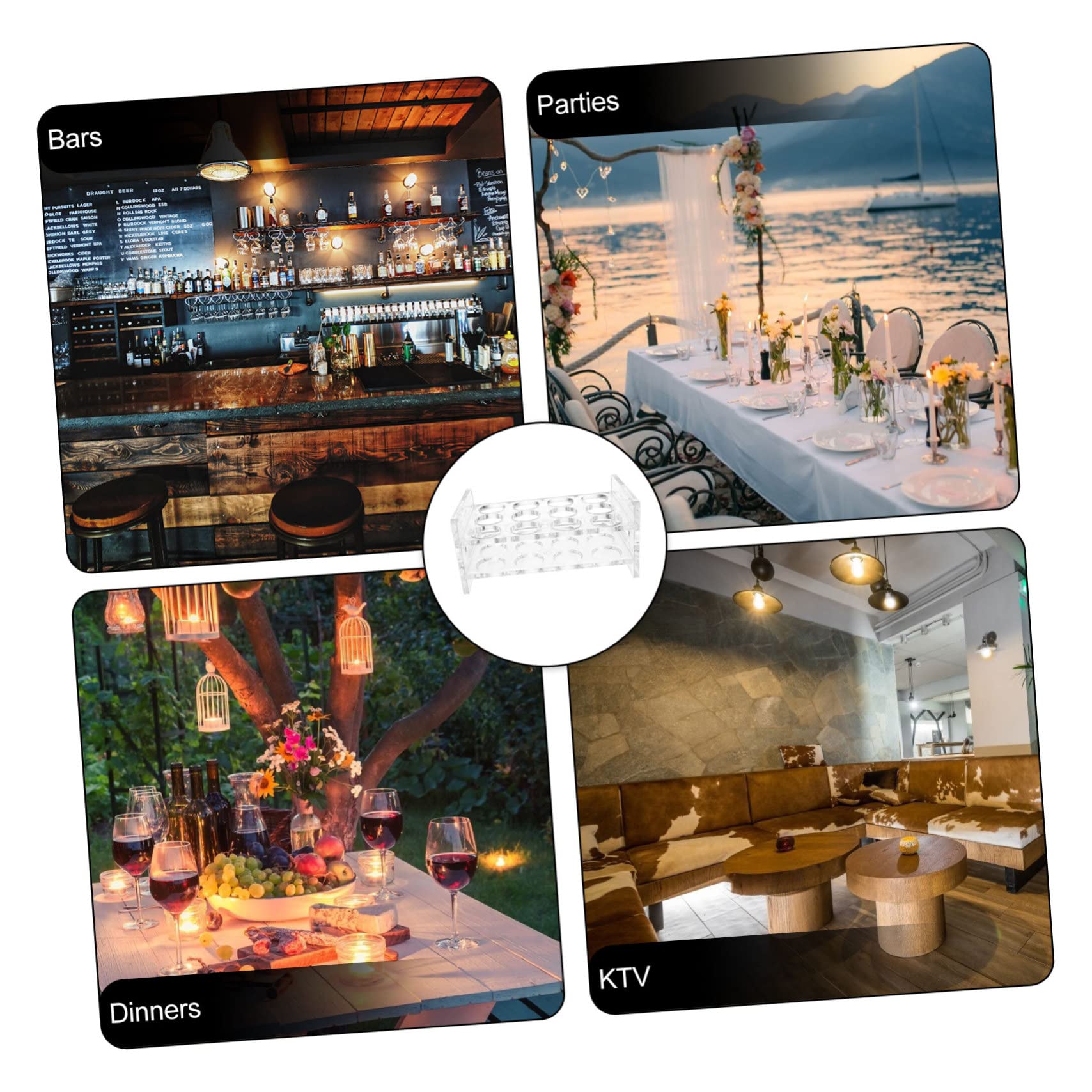 OFFSCH Acrylic Shot Glass Rack Desktop Organizer for Shot Glasses Compact Holder for Bar Party Use Easy to Clean Stable Base Multi Cup Storage