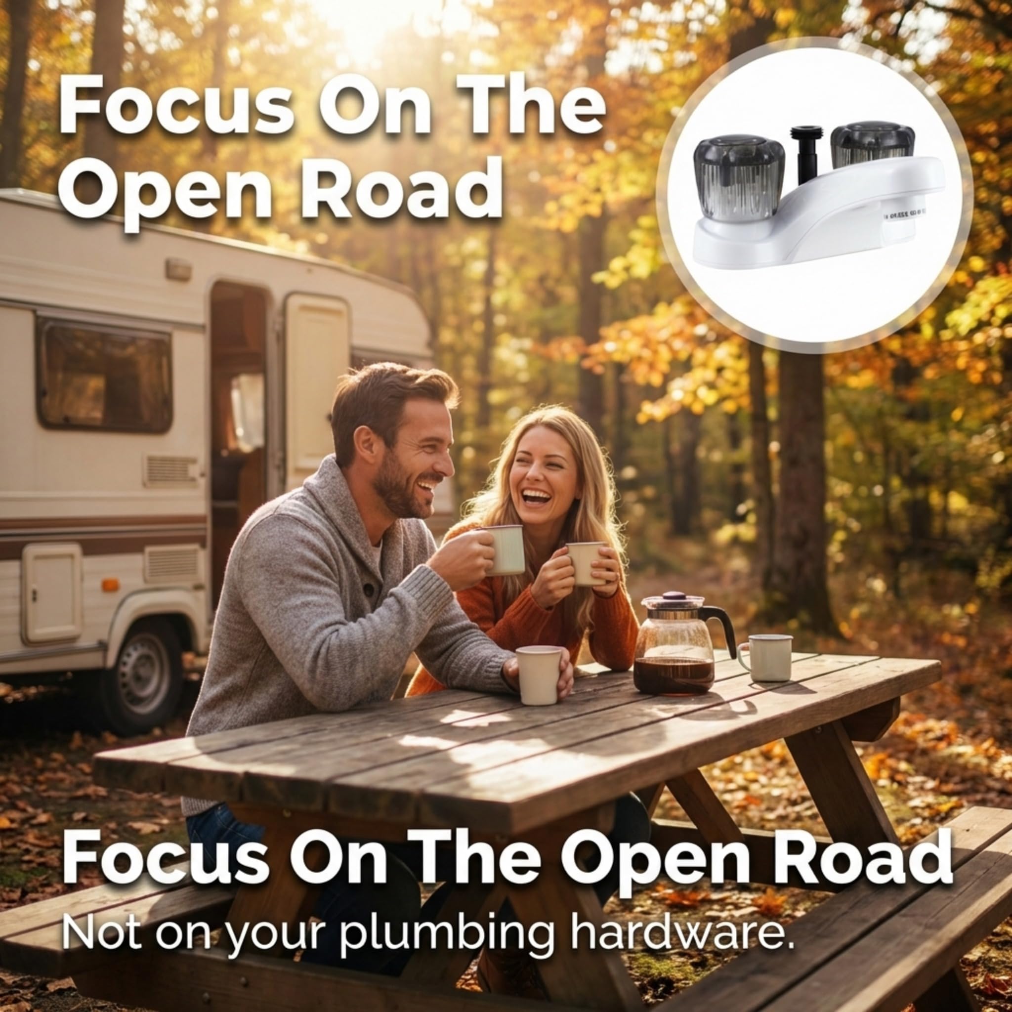 Dura Faucet RV - Grifo de lavabo con manguera de ducha para todos los vehículos recreativos y autocaravanas