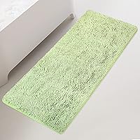 Vista 364 de Yeaban Juego de alfombras de baño verde manzana 2 piezas (20" x 32" y 17" x 24"), tapetes de baño de felpilla gruesa Alfombras de baño absorbentes