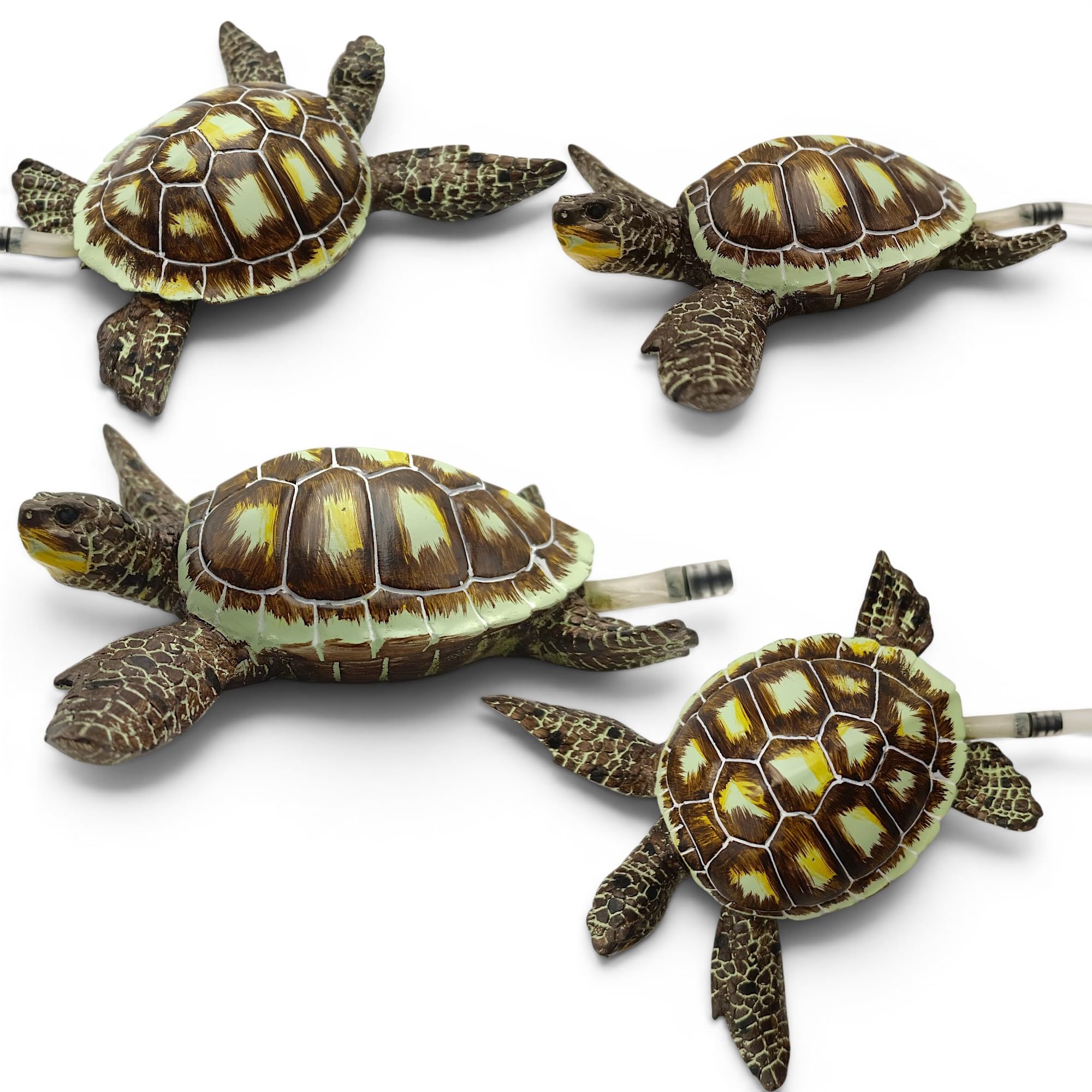 Wasserspeier Schildkröte schwimmend Solar Wasserspiel Teichdekoration Springbrunnen Teichfigur Gartendeko 20x21x6 cm