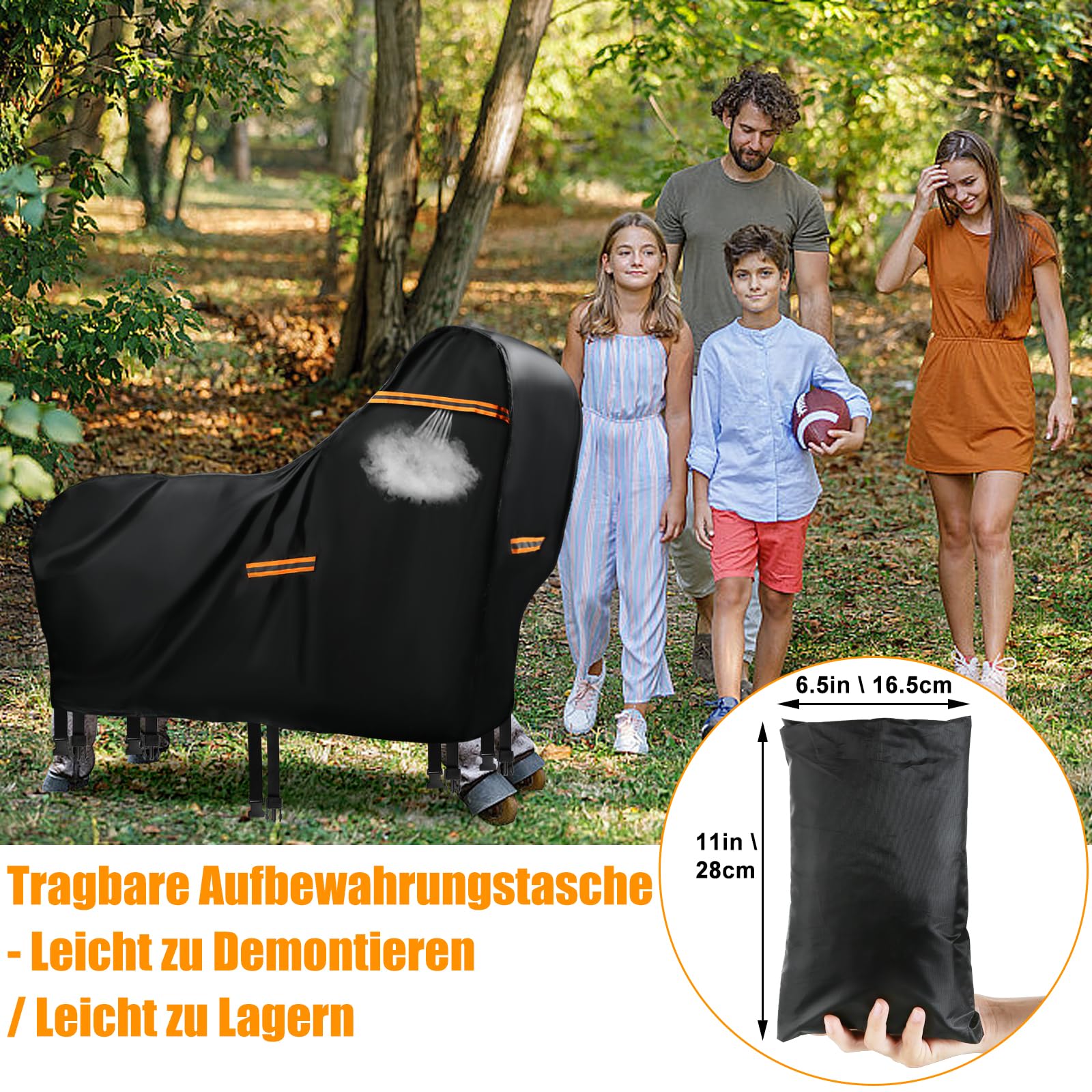 Cubierta para caballo de madera impermeable al aire libre, 420D Oxford caballo de madera para exteriores, lona protectora resistente a los rayos UV, universal, lona de jardín con rayas impermeables y