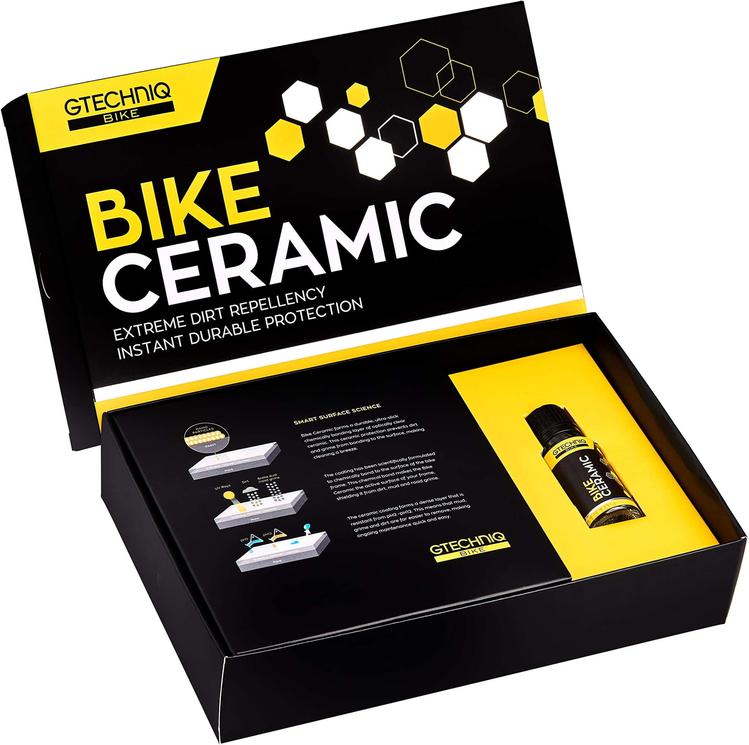 Gtechniq Bike Ceramic Kit, 4-Piece | Includes Frame Prep Spray, Ceramic Protector, Applicator and Microfibre Cloth, Extreme Dirt Repellent, Chemically-Bonding Coating, Up to 2 Years Protection