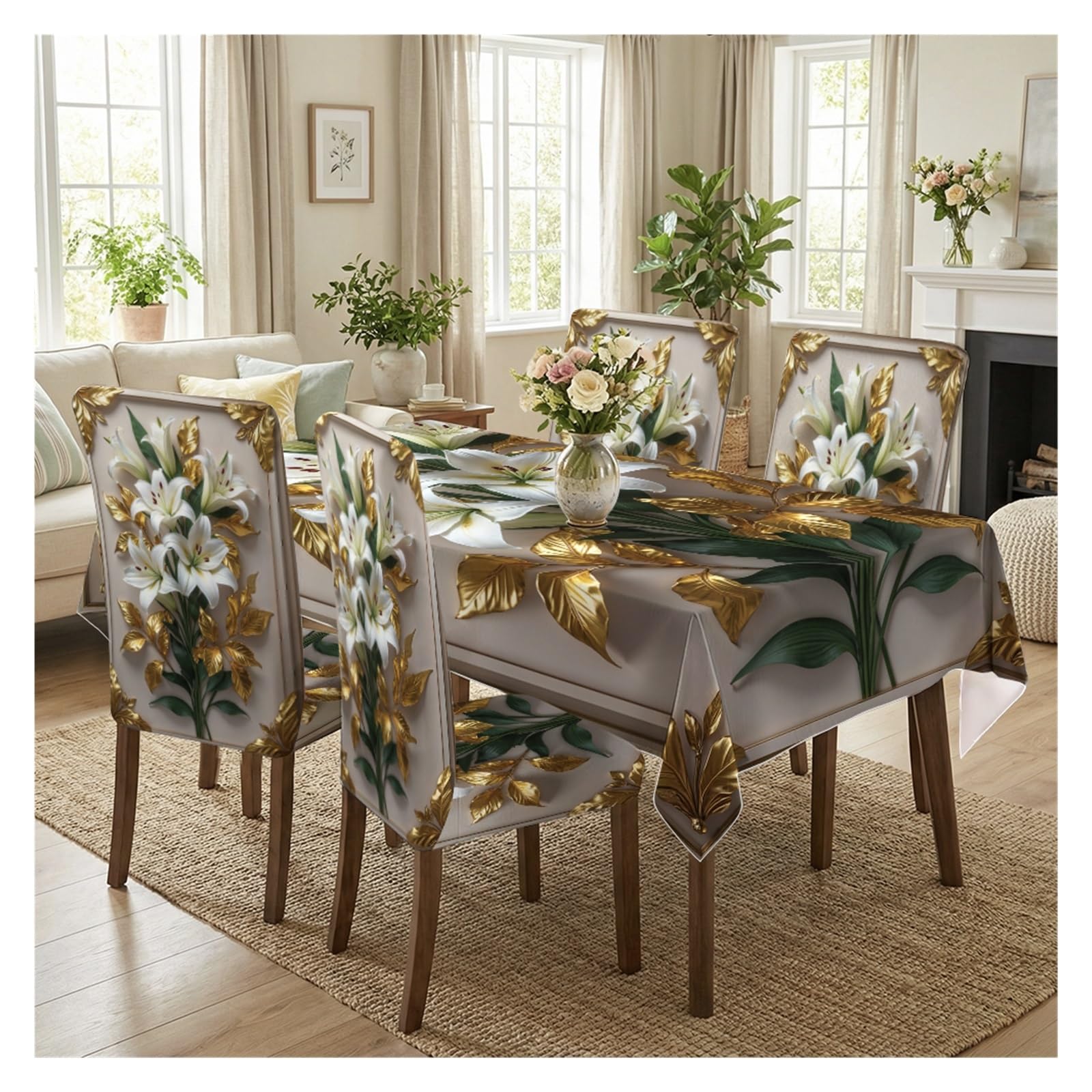 Housses extensibles de chaise et nappe pour camoufler les usures et décorer votre table