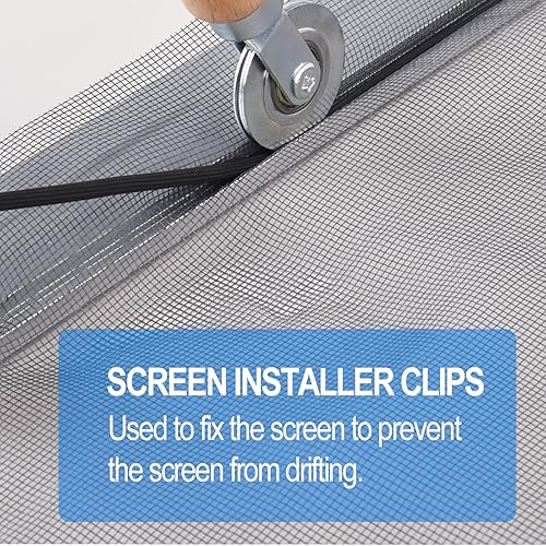 Miniatura 44 de BAYTORY Kit de reparación de pantalla de ventana, herramienta de rodillo de acero con rodamiento, gancho de extracción de ranuras, ranura