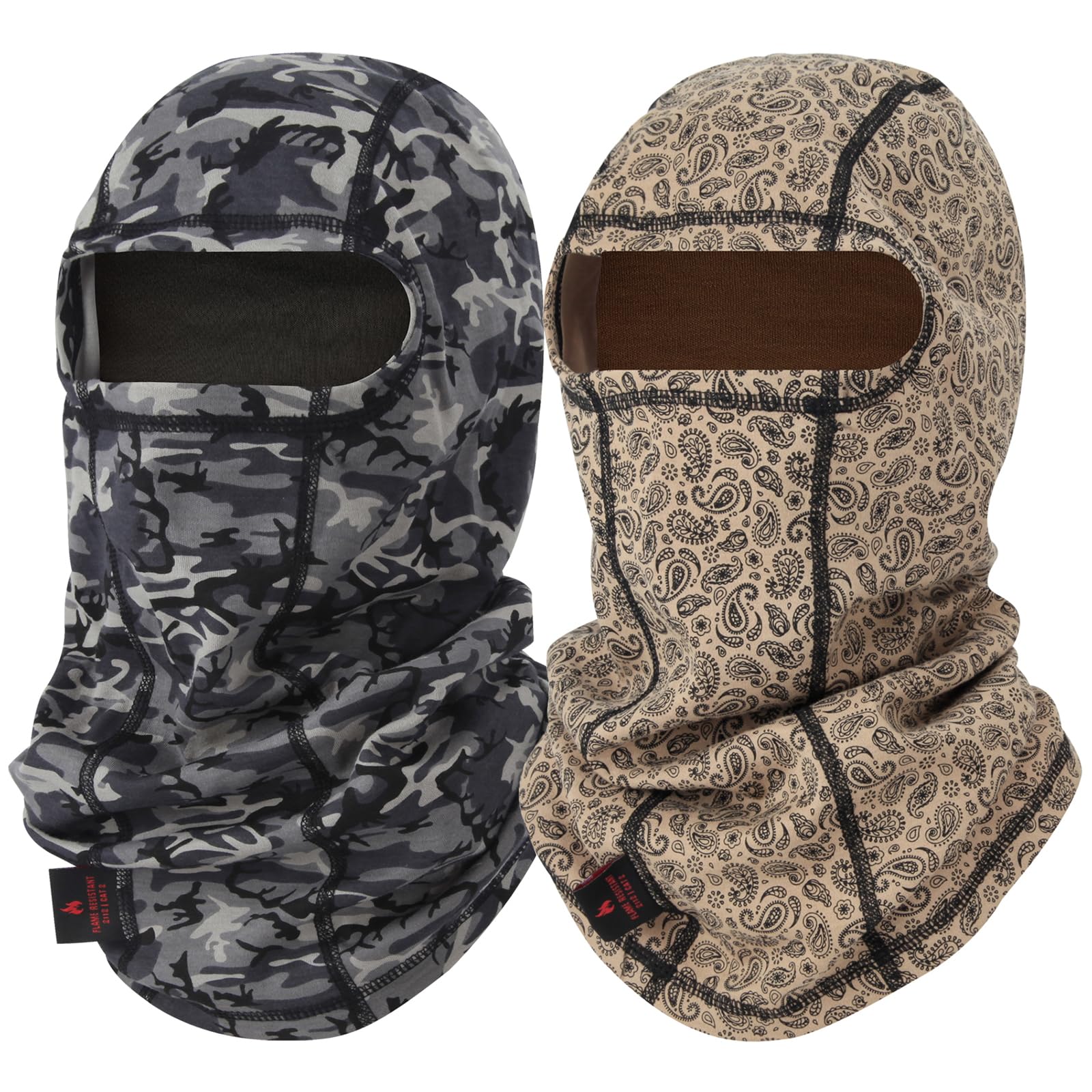 FR Face Mask for Men – Fire Resistant Balaclava Welding Head Cover, 100% Cotton Full Face Hood &amp; Neck Protector