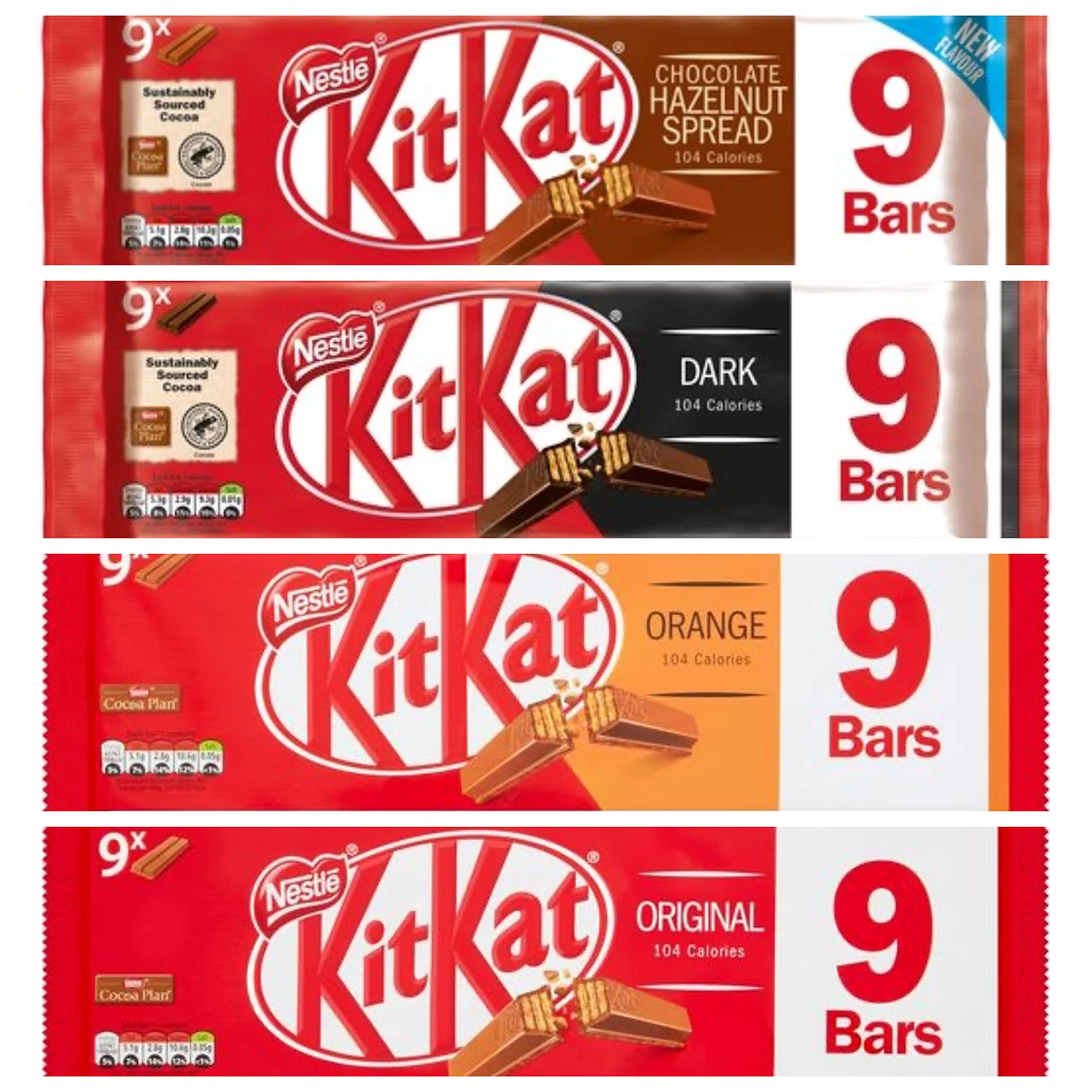 Buy Kit Kat 2 Finger Mixed Set 4 x 9 Bars (36 Bars) of KitKat Original
