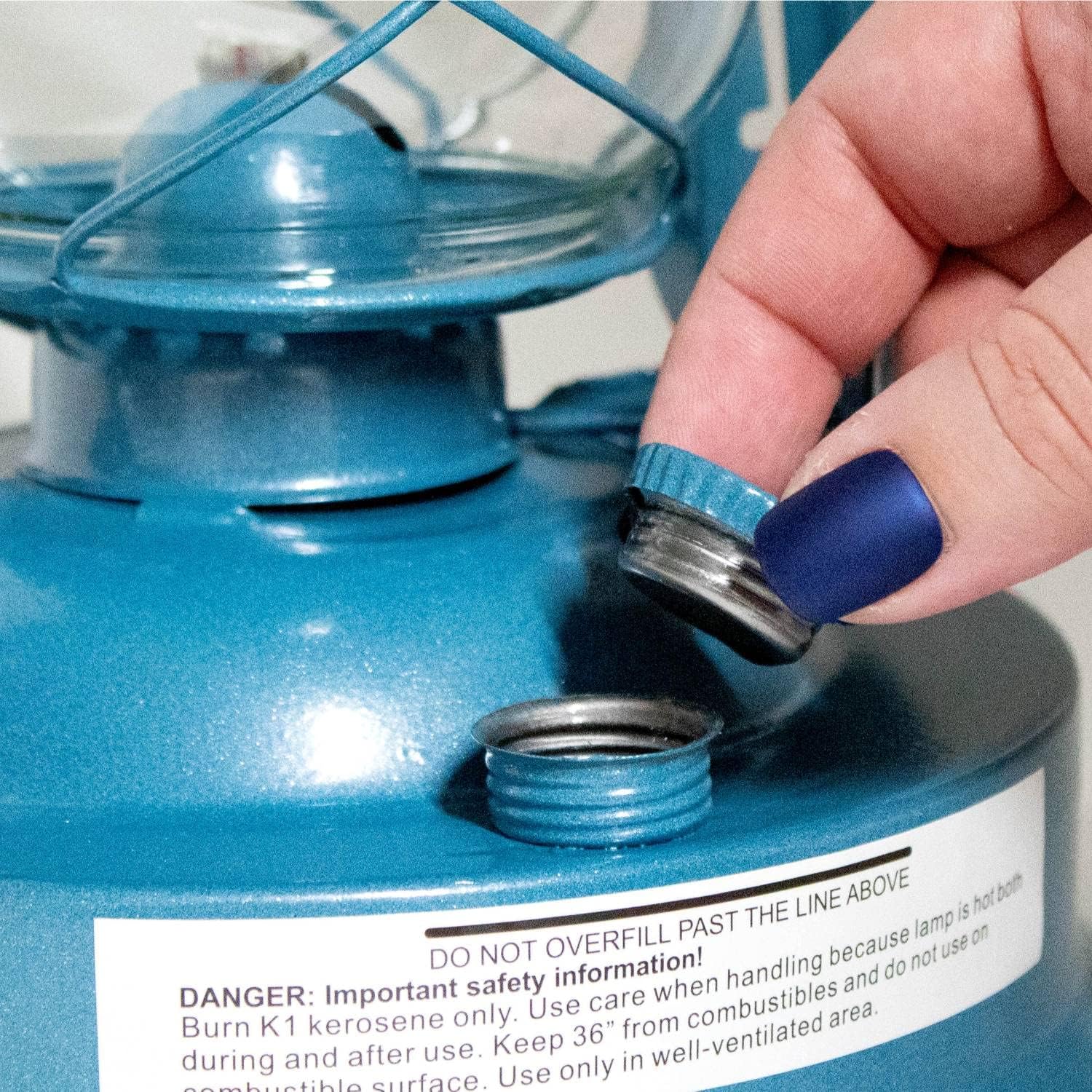 Rayo Royal Kerosene Lantern, 11.5 Inch, Powder Coated Steel, Cobalt Blue