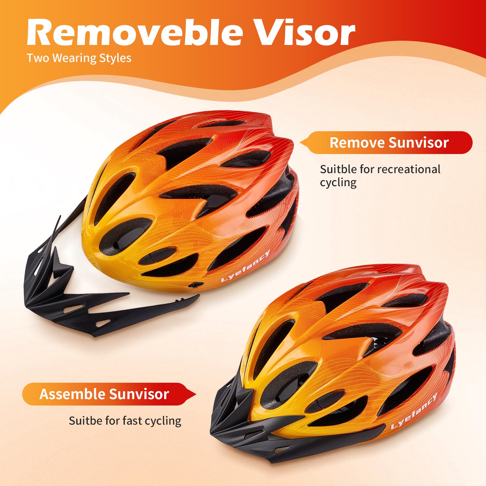 Casco de bicicleta para niños de 3 a 11 años, casco ajustable de 48 a 55 cm para bicicleta, scooter, patinaje, ciclismo, con visera