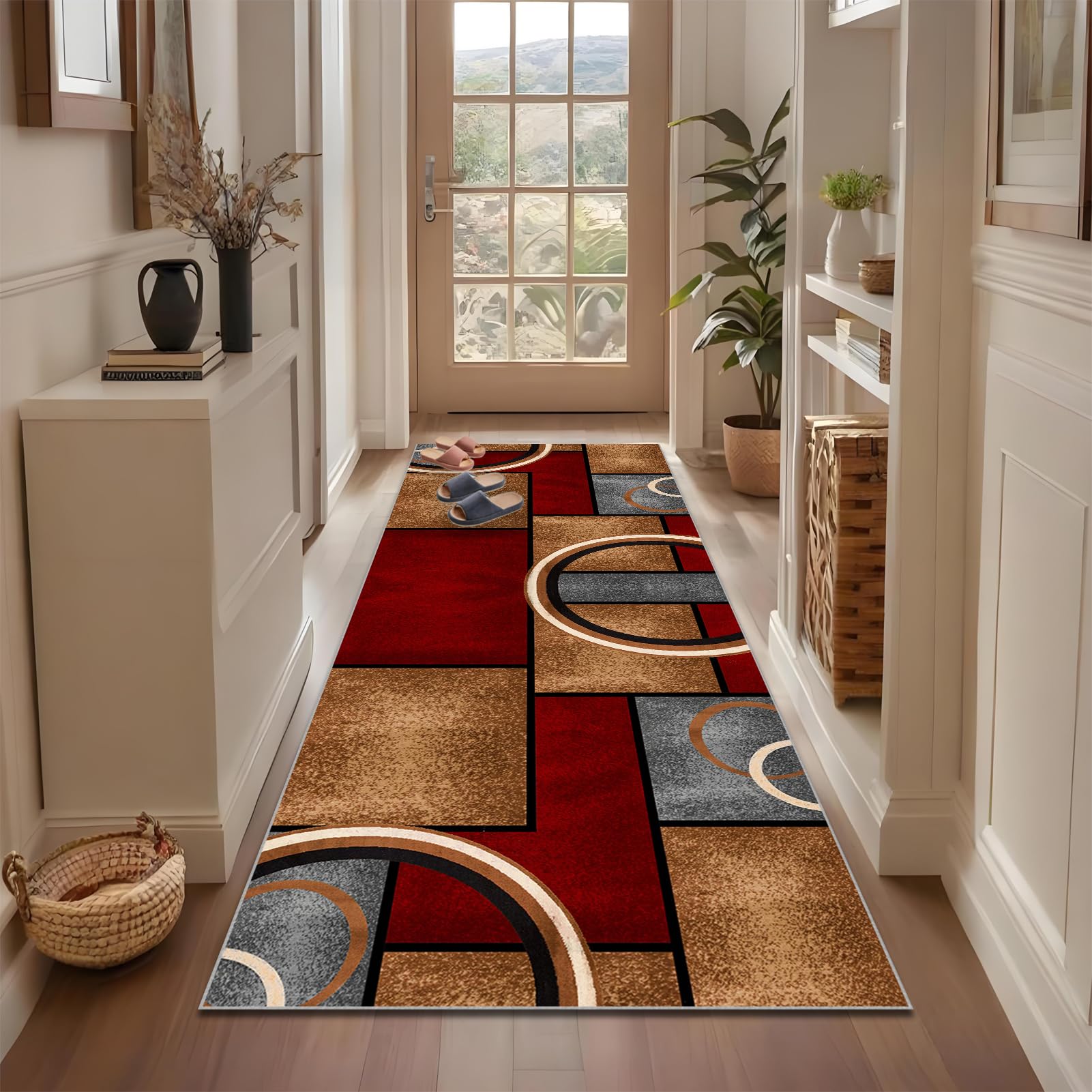 Qemgrste K386 Hallway Runner Rug 50 X 230 Cm Non-Slip Kitchen Rugs Long Hallway Runner Carpet Runners Absorbent Area Rugs Washable Entrance Carpet Kitchen Runner For Entryway Kitchen Laundry Room Bathroom
