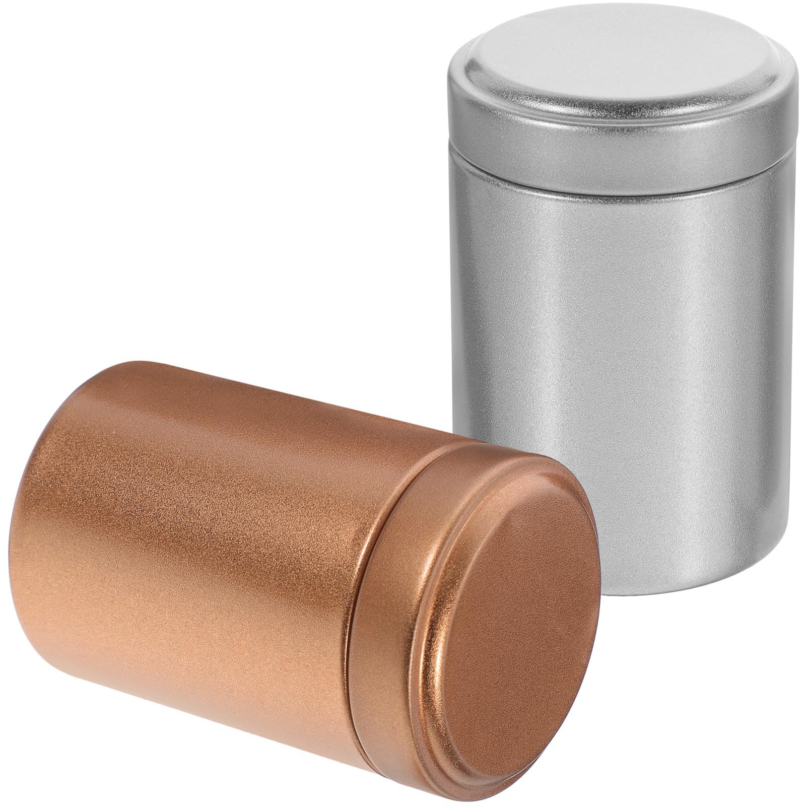 2pcs Antique Tinplate Tea Leaf Storage Canisters, Small Metal Food Storage Jars with Airtight Lid for Loose Tea and Snacks, Portable Kitchen Organization Containers for Home