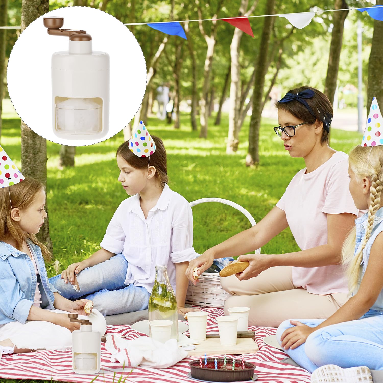 QWORK® Portable Slushy Maker Manual Slush Machine - 300 mL - Operación eléctrica - para el hogar, Viajes, al Aire Libre
