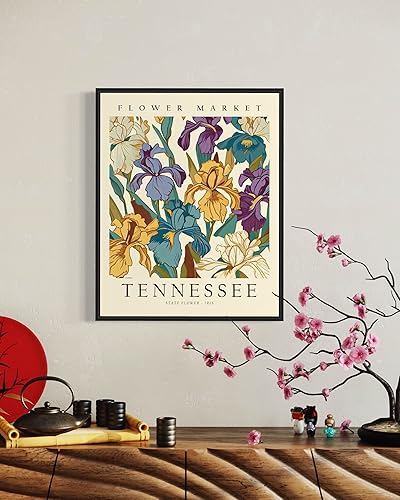 Miniatura 4 de Impresión artística de Tennessee, póster decorativo de pared, póster de viaje con mapa del estado de Tennessee, decoración de pared de oficina en