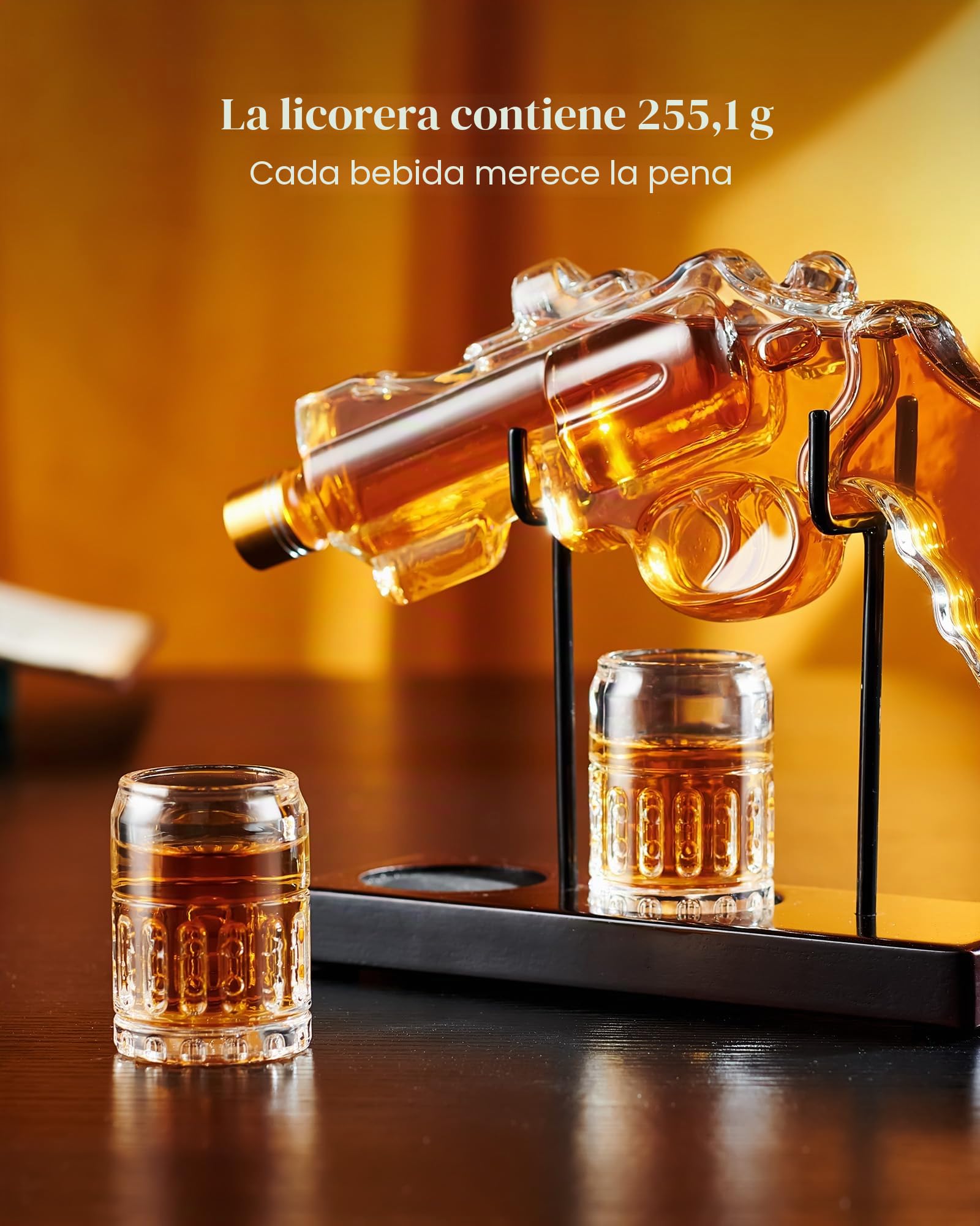 Regalos para hombres, papá, juego de decantador de whisky Kollea con vasos, regalos únicos de cumpleaños para él, marido, abuelo, dispensador de licor de tequila genial para bar en casa